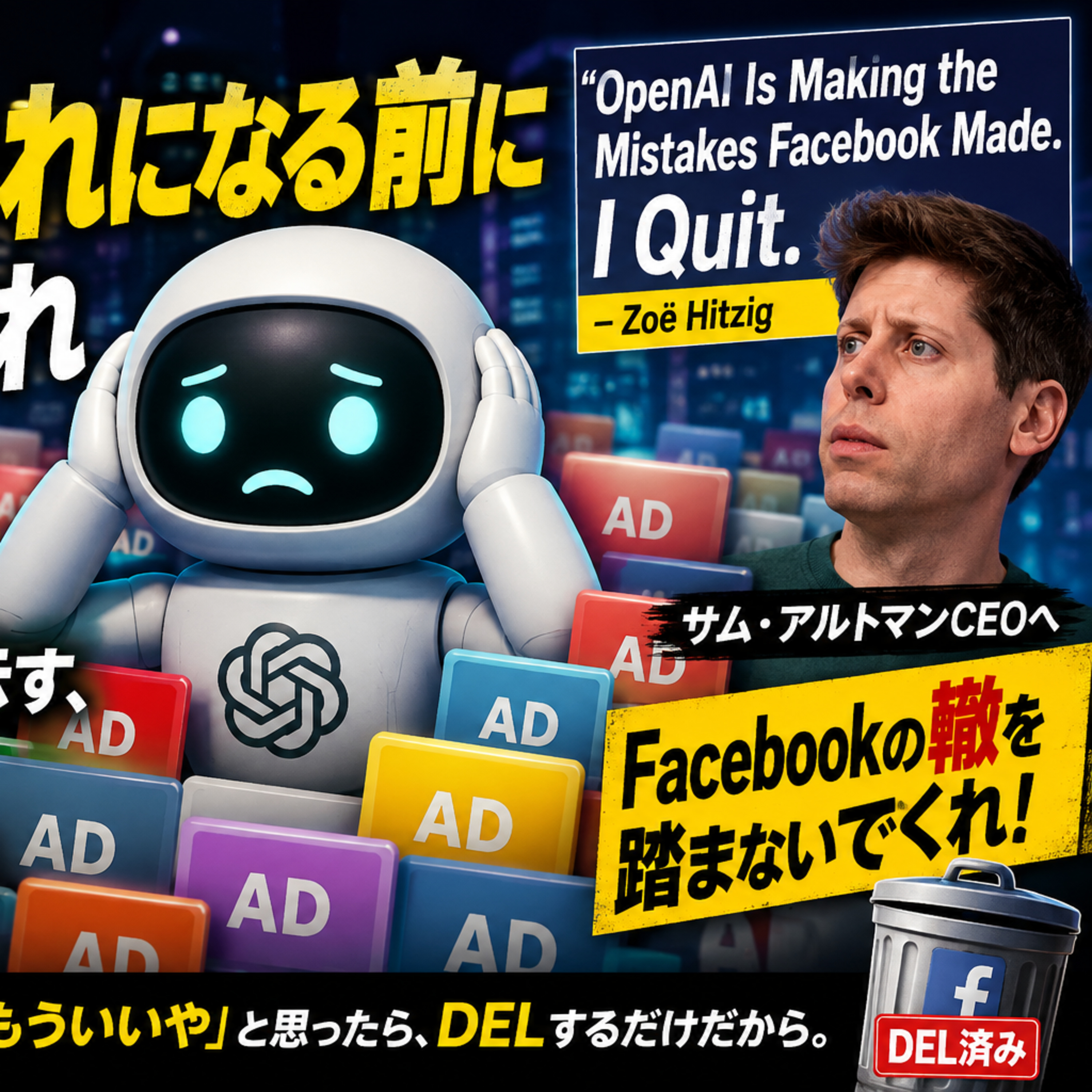 「ChatGPTよ、広告まみれになる前に聞いてくれ」"OpenAI Is Making the Mistakes Facebook Made. I Quit." episode artwork