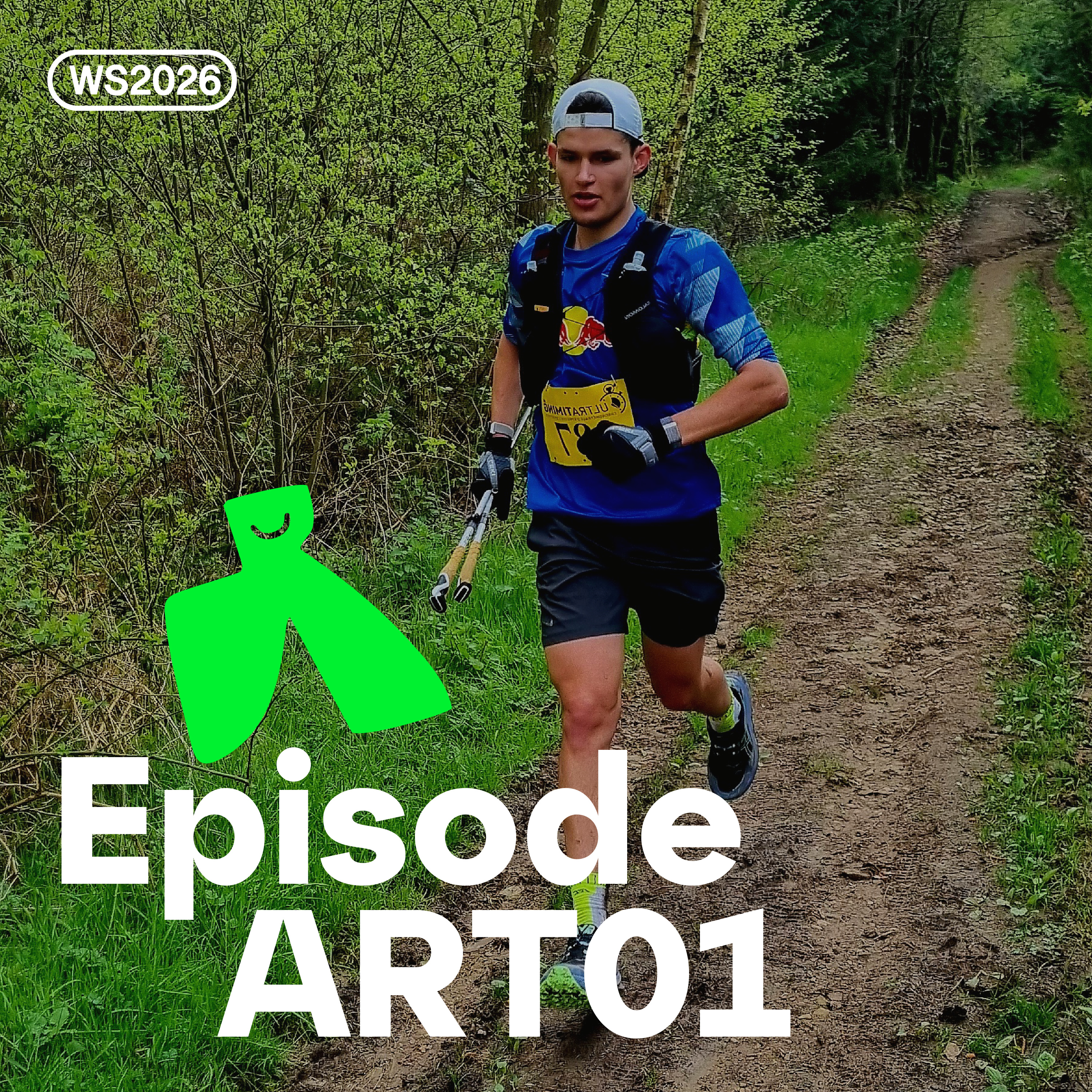 ART01 - over zilver op het vlaams kampioenschap trail, crossing Mallorca, trailstokken, sluwe racestrategie, D-92 wings for life en carrieredromen + wat met die ene blauwe red bull t-shirt?  episode artwork