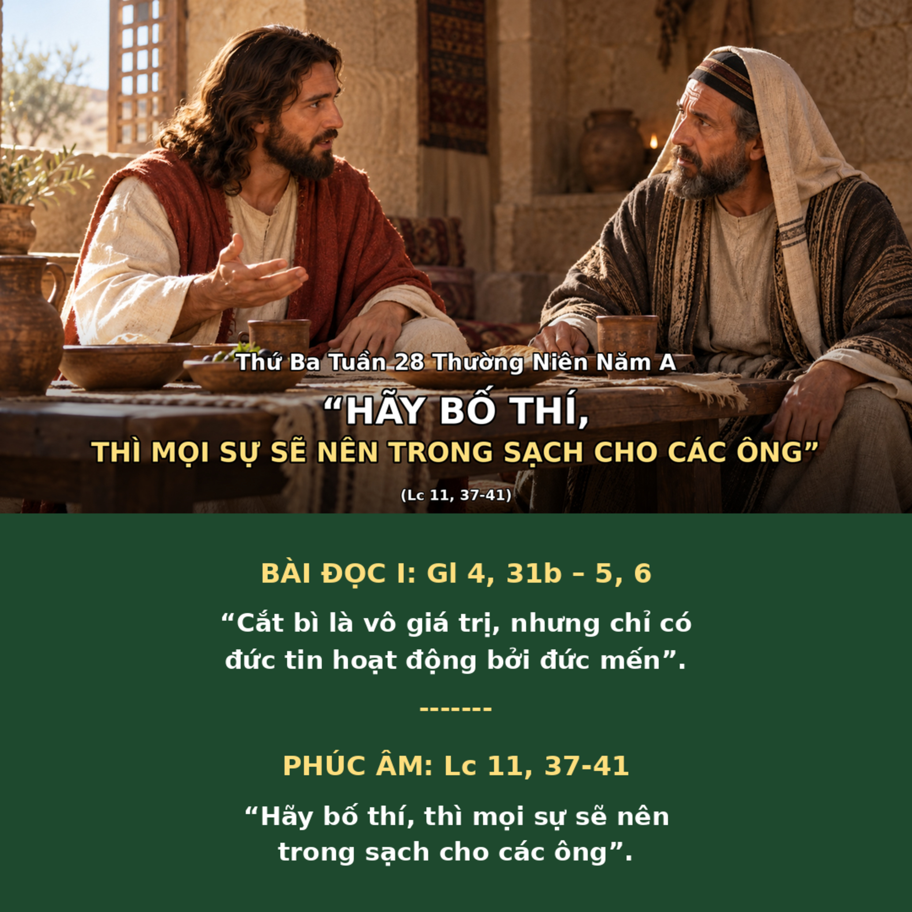 [13/10/2026] Lời Chúa Hôm Nay – Thứ Ba Tuần 28 Thường Niên Năm A | Bài Đọc & Suy Niệm Lời Chúa