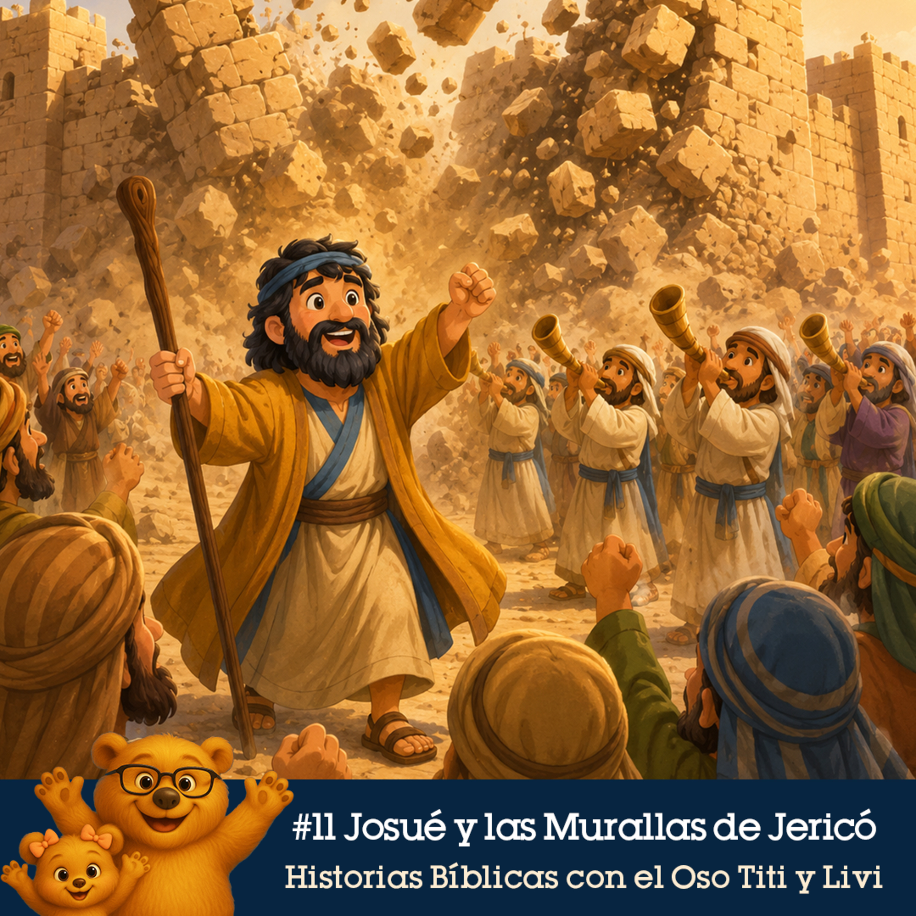 #11 Josué y las Murallas de Jericó: Una Historia Bíblica de Fe y Valentía con el Oso Titi y Livi episode artwork