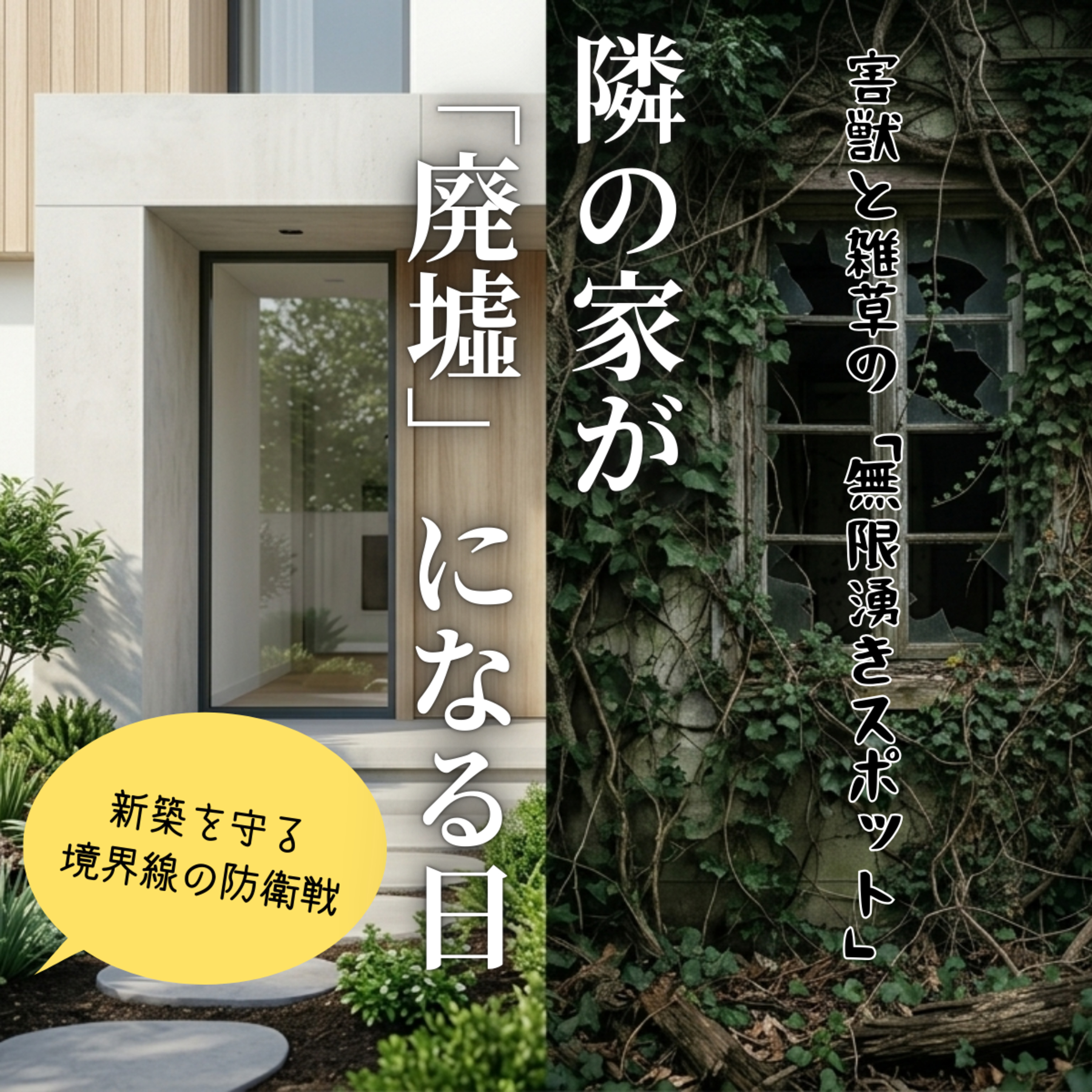 【第15回】隣の家が「廃墟」に変わる恐怖。高齢化の果てに現れる、害獣と雑草の「無限湧きスポット」への防衛戦。 episode artwork