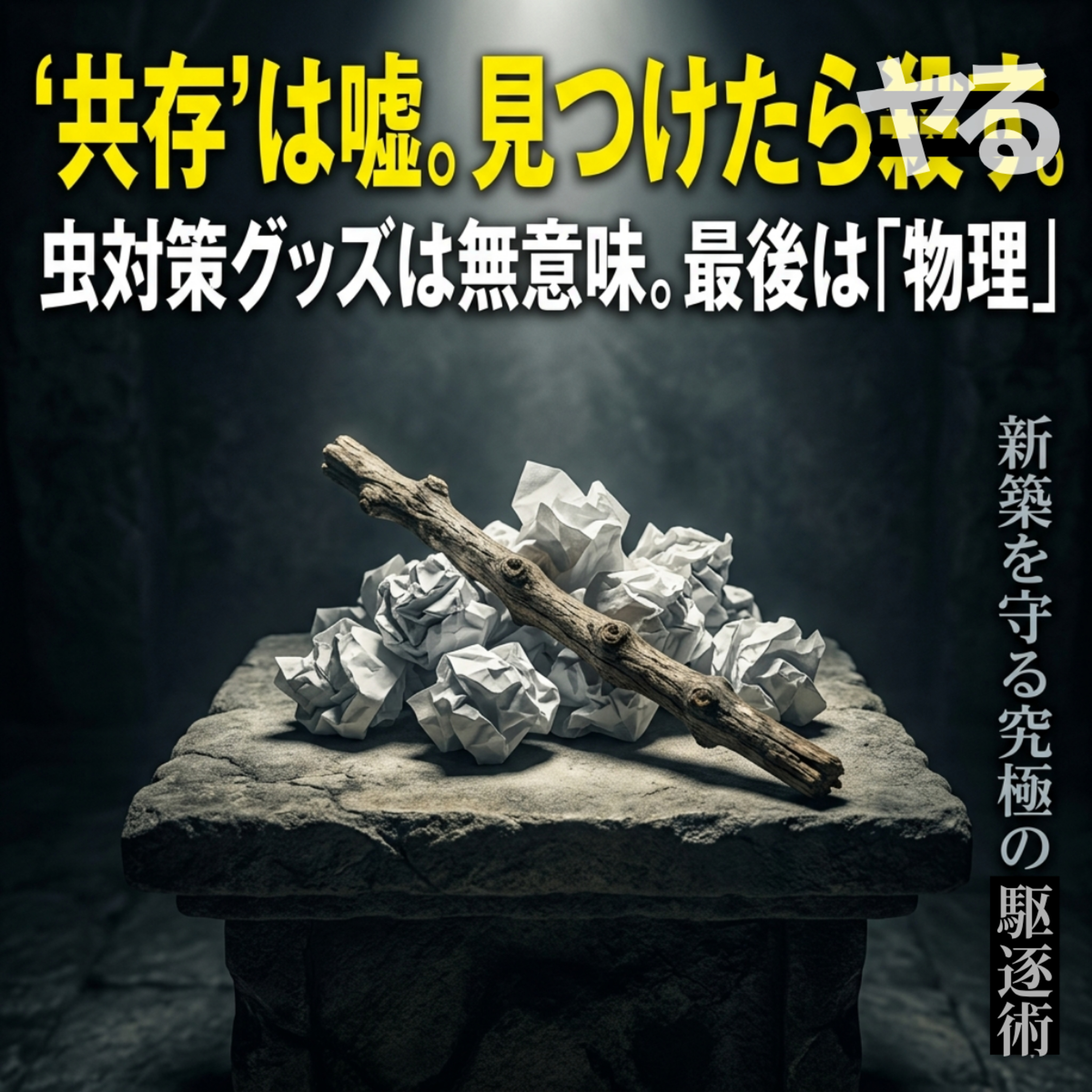 【第18回】共存？ あり得ない。田舎の不法侵入者（ムカデ・クモ）を「ティッシュと棒切れ」で確殺する、物理的最強の防衛戦。 episode artwork