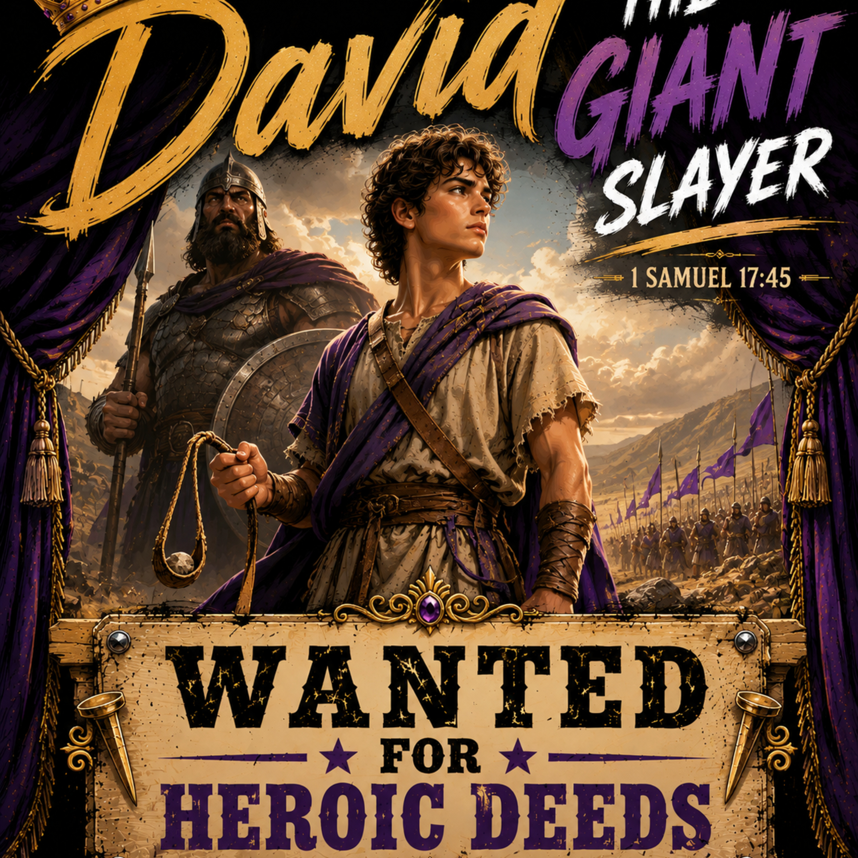 E4 David the Giant Slayer Wanted for Heroic Deeds episode artwork
