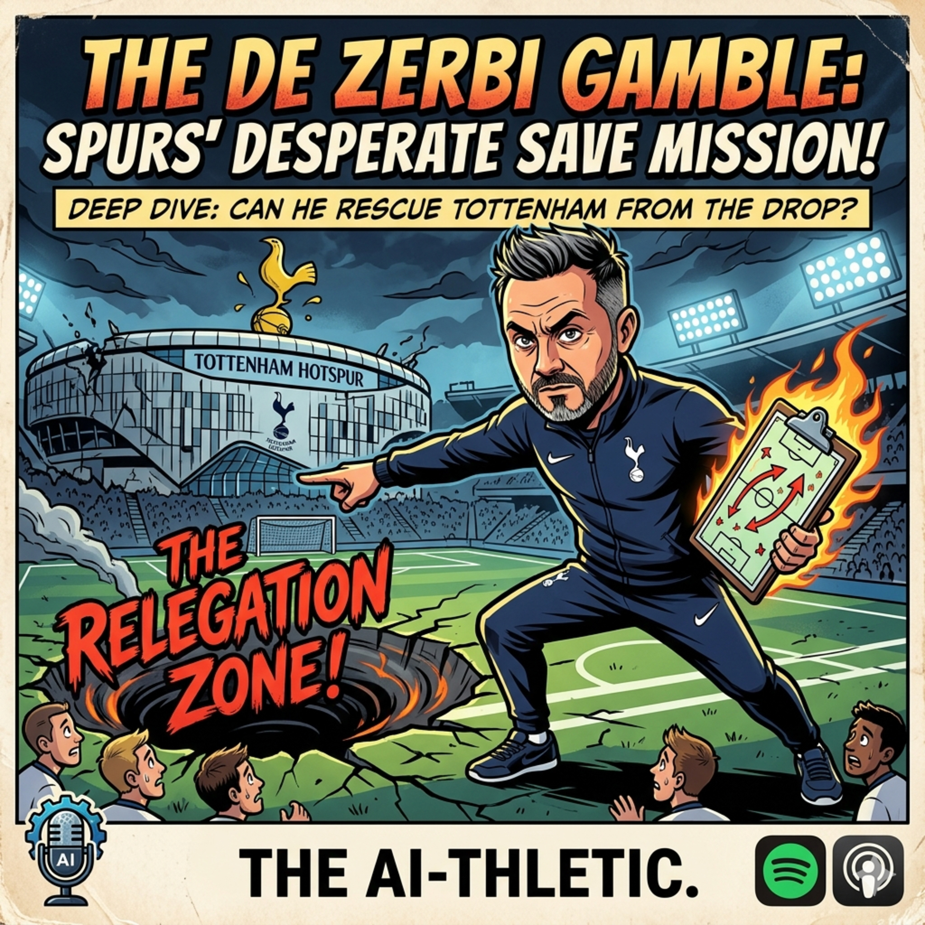 Podcast artwork for Tottenham Hotspur's Desperate Roberto De Zerbi Relegation Gamble: Deep Dive | The AI-thletic