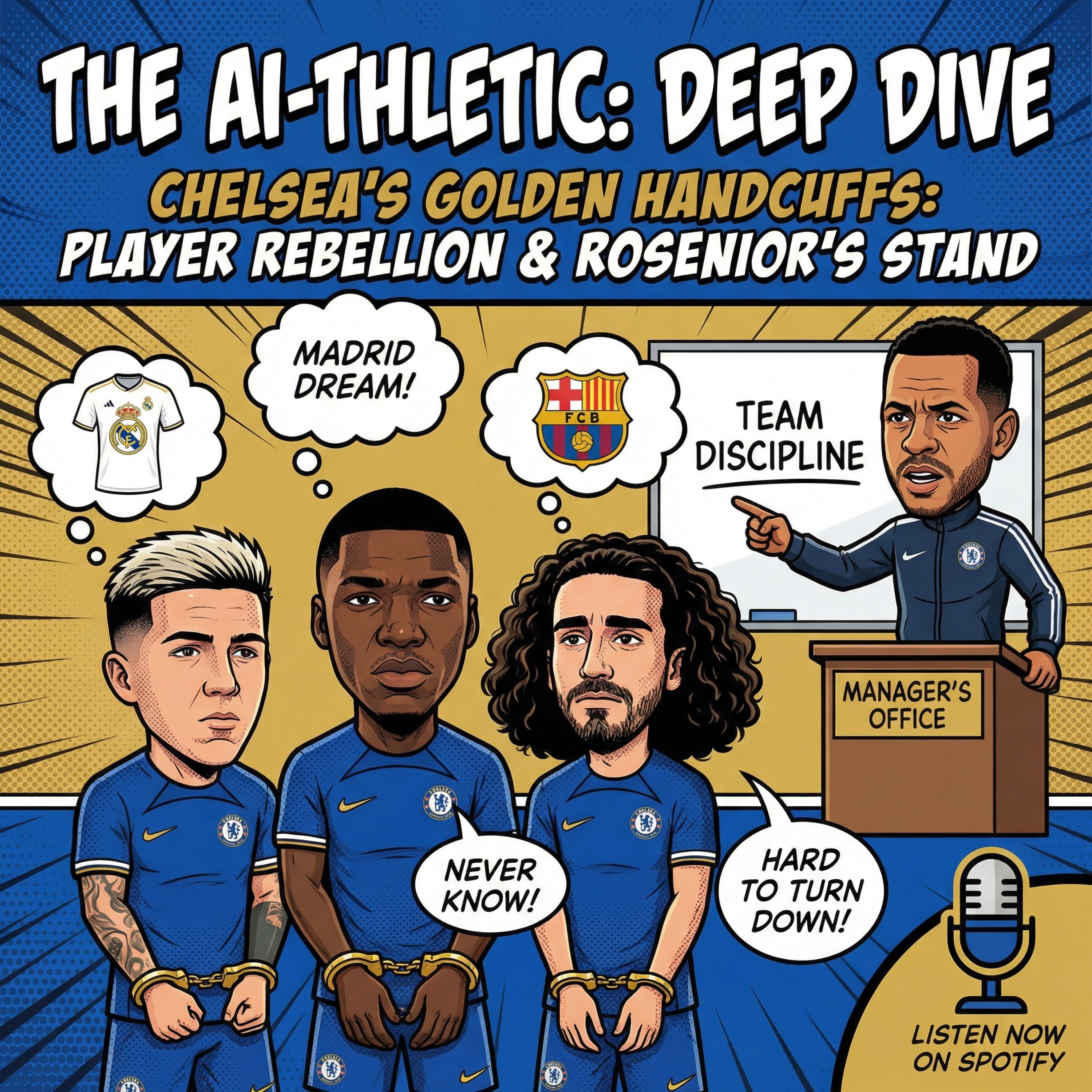 Podcast artwork for Chelsea's Golden Handcuffs: Player Rebellion & Rosenior's Stand - The AI-thletic | Deep Dive