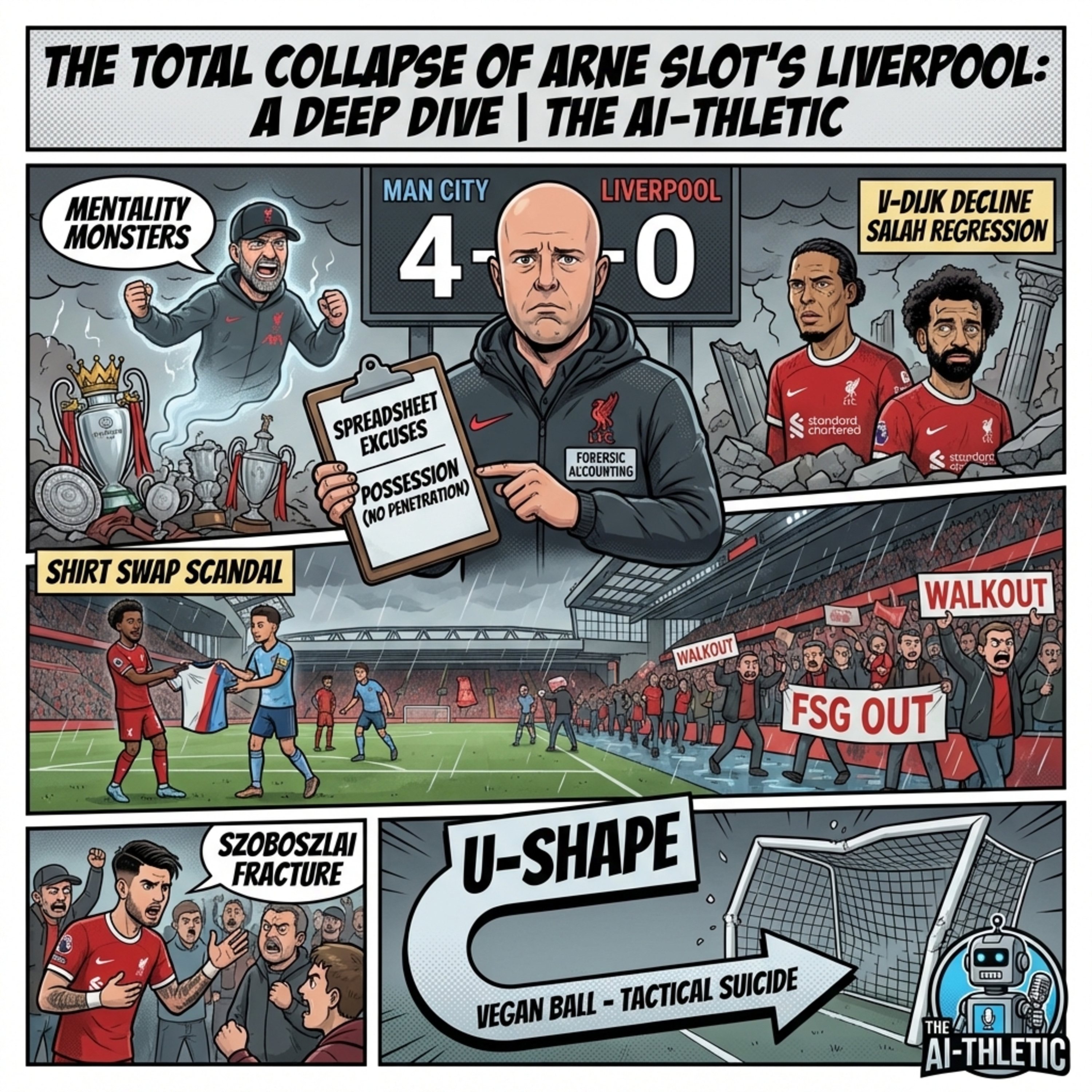 Podcast artwork for 4-0 Man City Vs Liverpool: FA Cup - Total Collapse of Slot’s Team: A Deep Dive | The AI-thletic