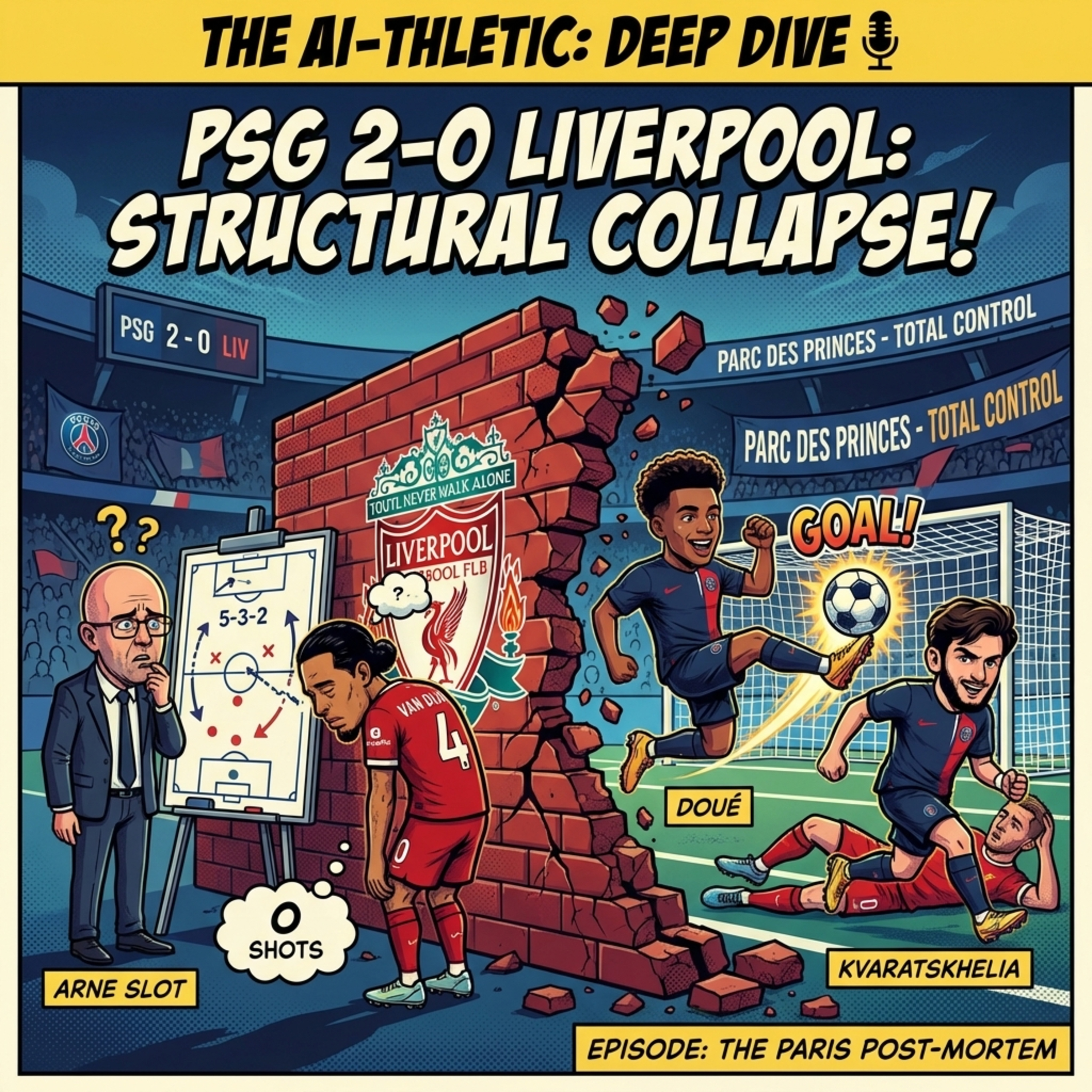Podcast artwork for Liverpool's Structural Collapse Under Arne Slot Against PSG | The AI-thletic: Deep Dive