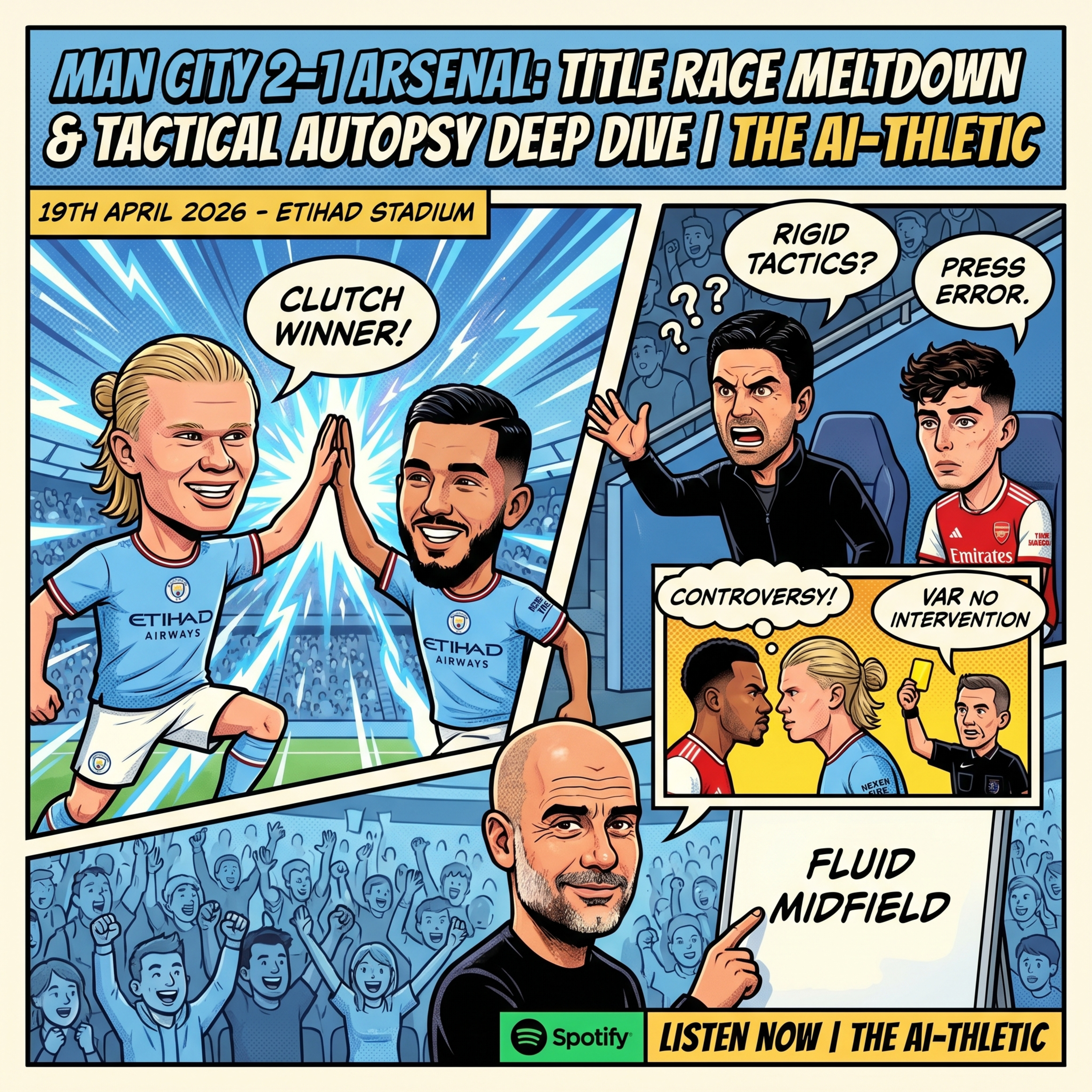 Podcast artwork for Manchester City 2-1 Arsenal: Title Race Meltdown & Tactical Autopsy Deep Dive | The AI-thletic