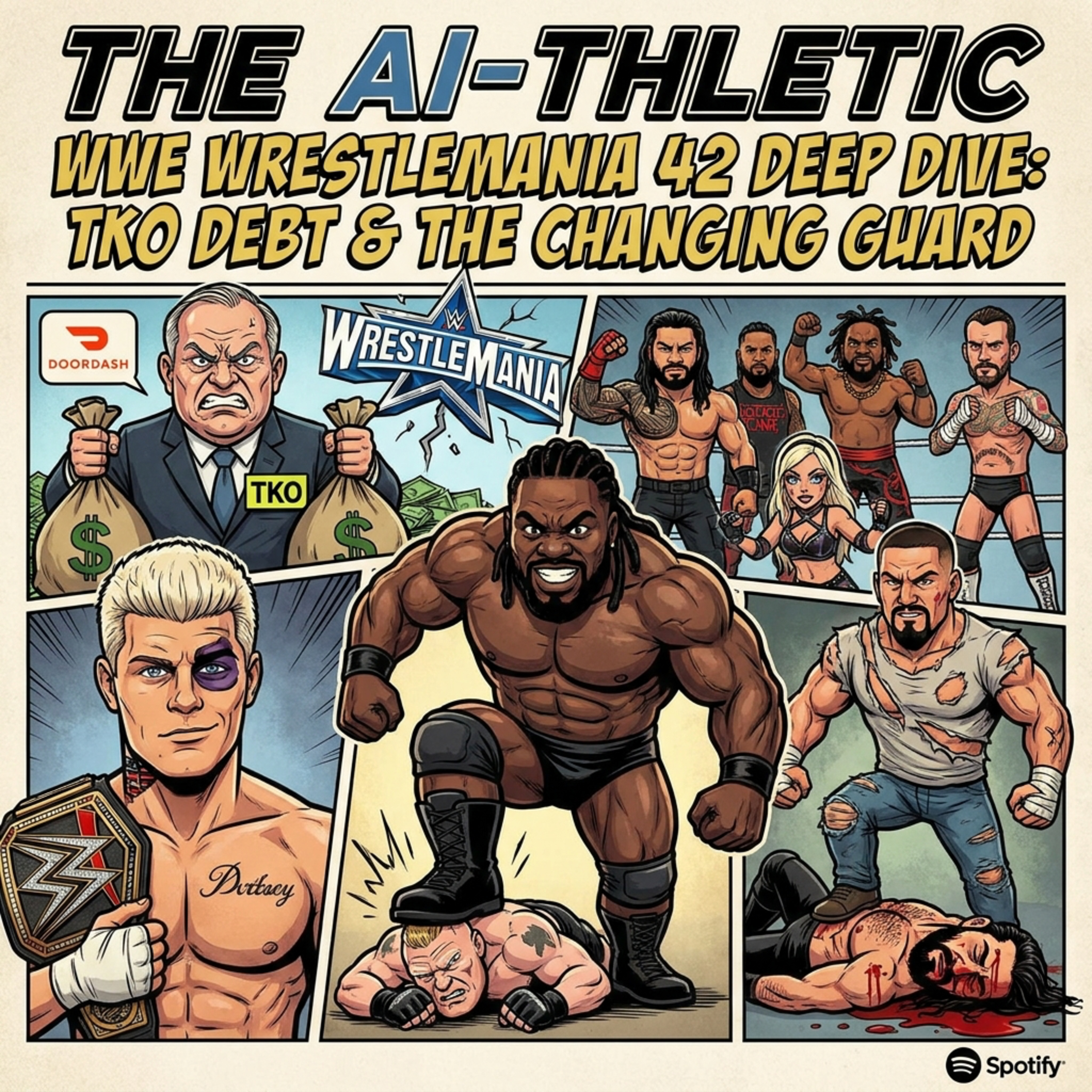 Podcast artwork for WWE WrestleMania 42 Deep Dive: TKO Debt & The Changing Guard | The AI-thletic