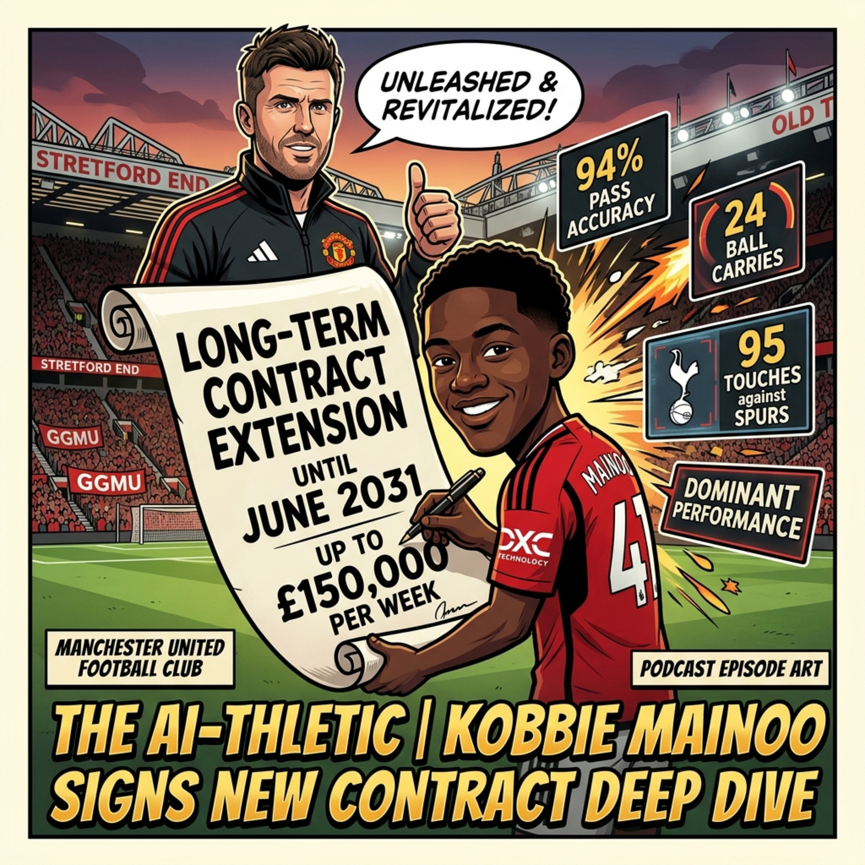 Podcast artwork for 🎙️ Kobbie Mainoo Signs New Manchester United Contract Deep Dive | The AI-thletic
