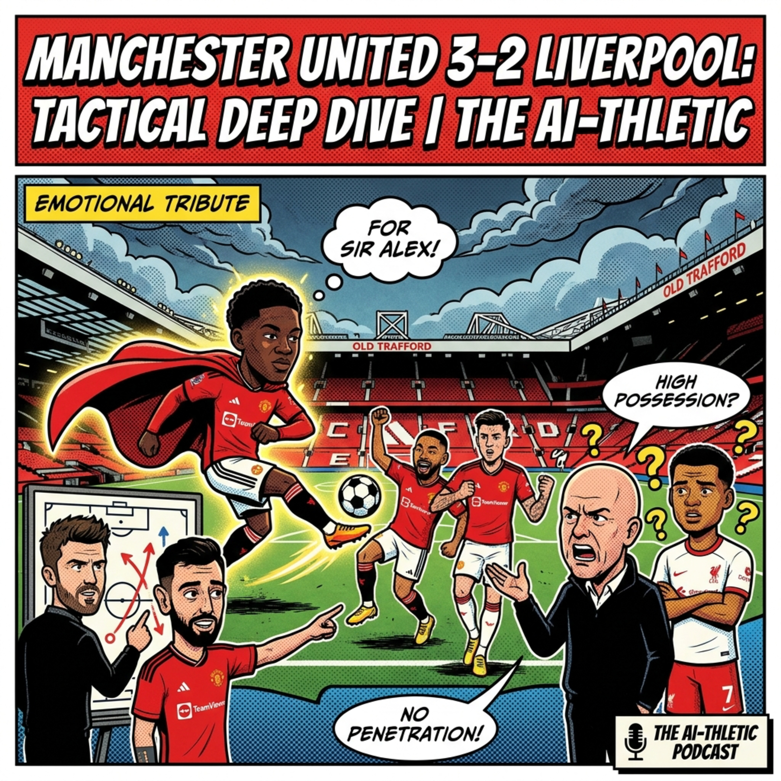 Podcast artwork for 🏆 Manchester United 3-2 Liverpool: Champions League Secured - The AI-thletic Deep Dive