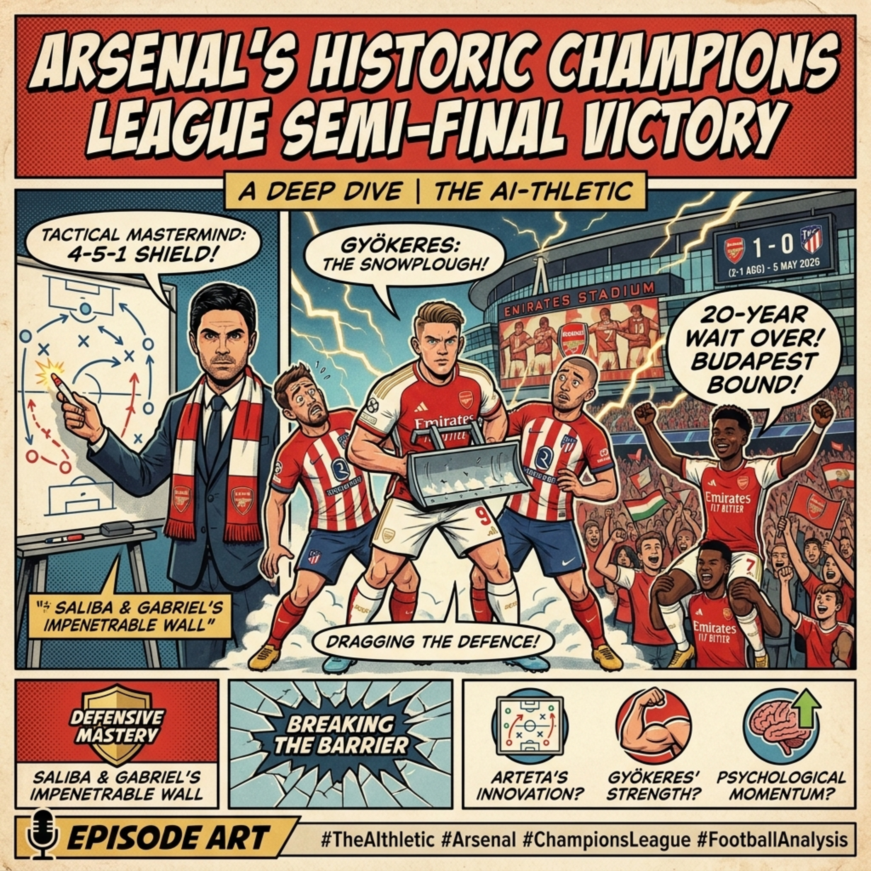 Podcast artwork for Arsenal's Historic Champions League Semi-Final Victory over Atletico Madrid | The AI-thletic