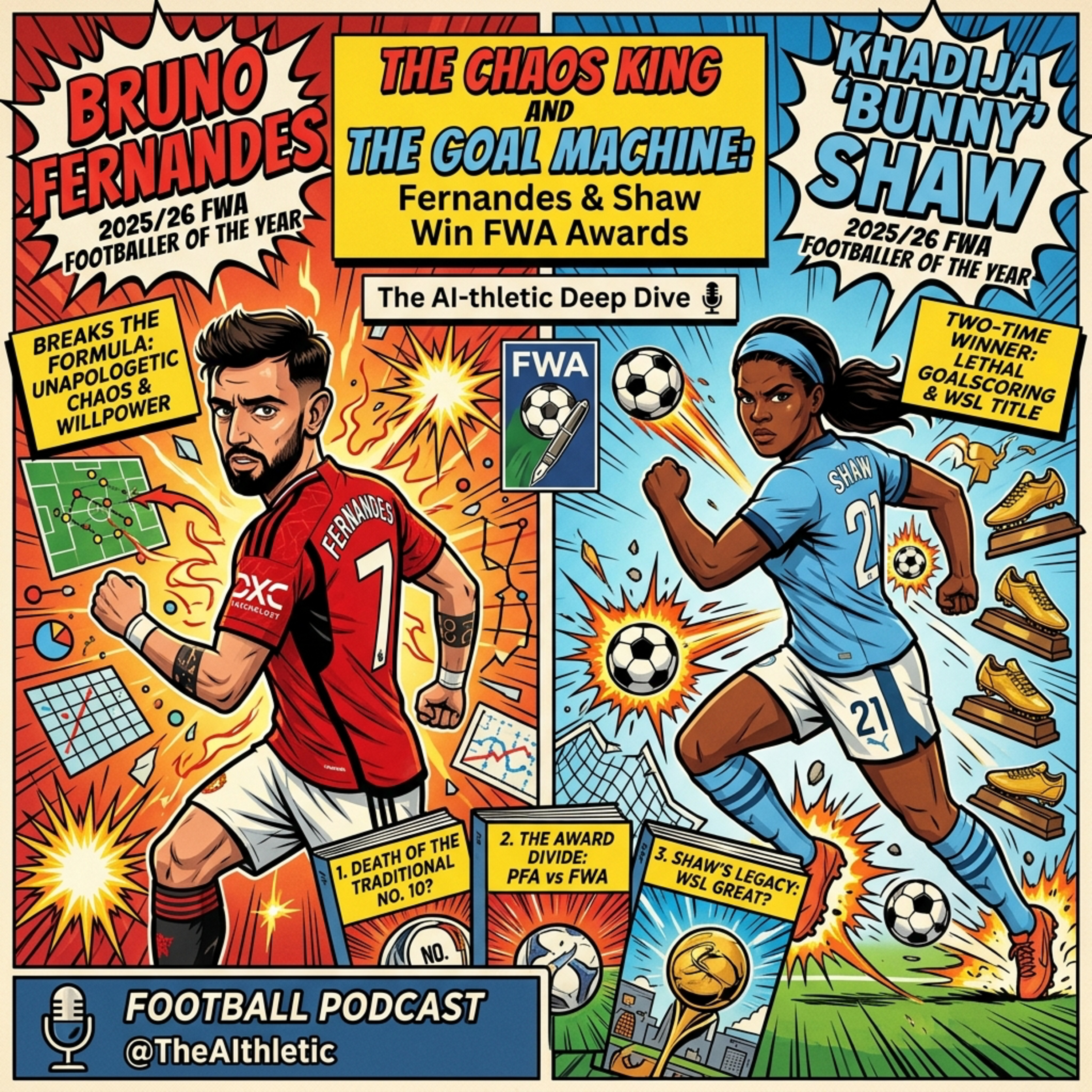 Podcast artwork for The Chaos King and The Goal Machine: Fernandes & Shaw Win FWA Awards - The AI-thletic Deep Dive 🎙️