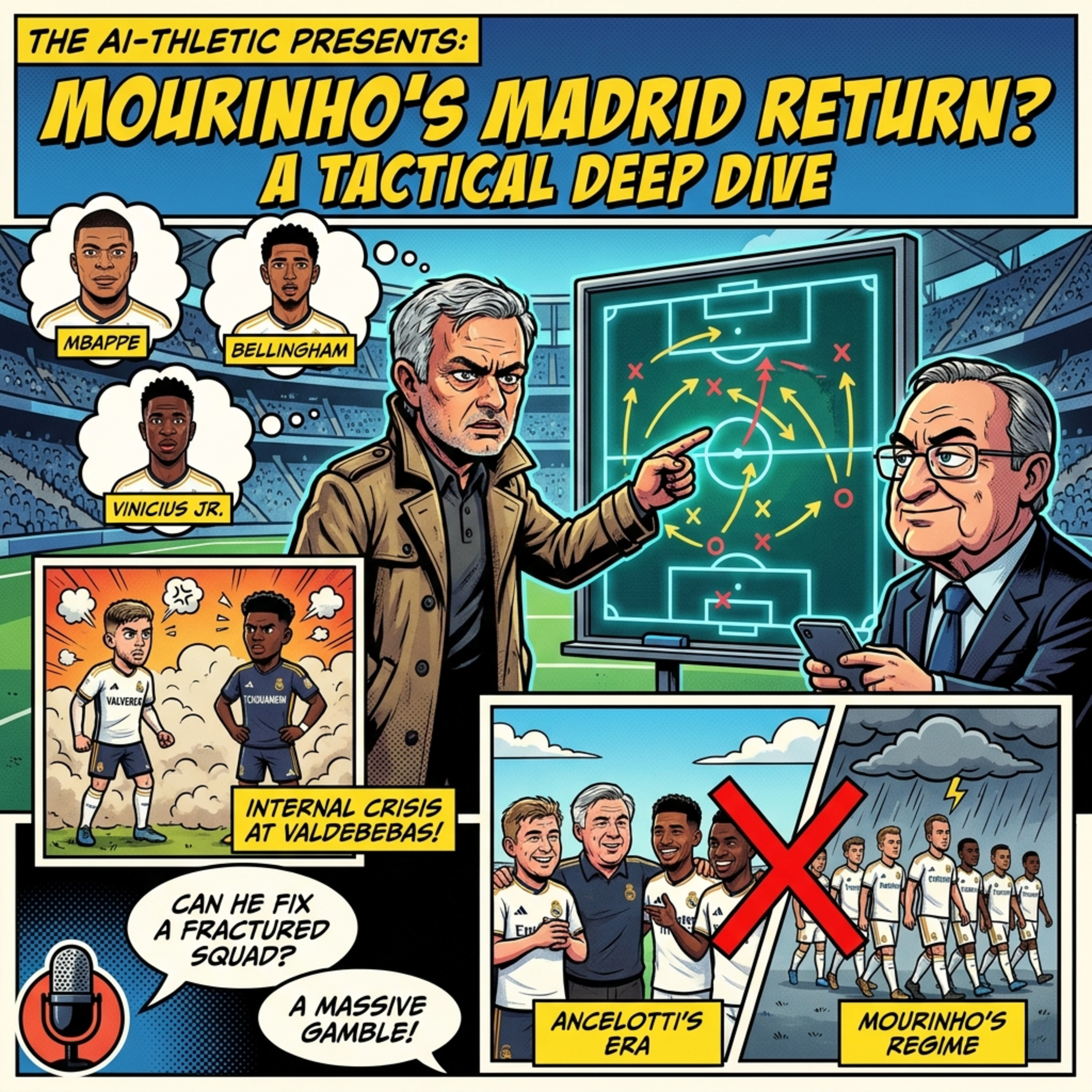 Podcast artwork for Jose Mourinho to Real Madrid? A Tactical Deep Dive | The AI-thletic
