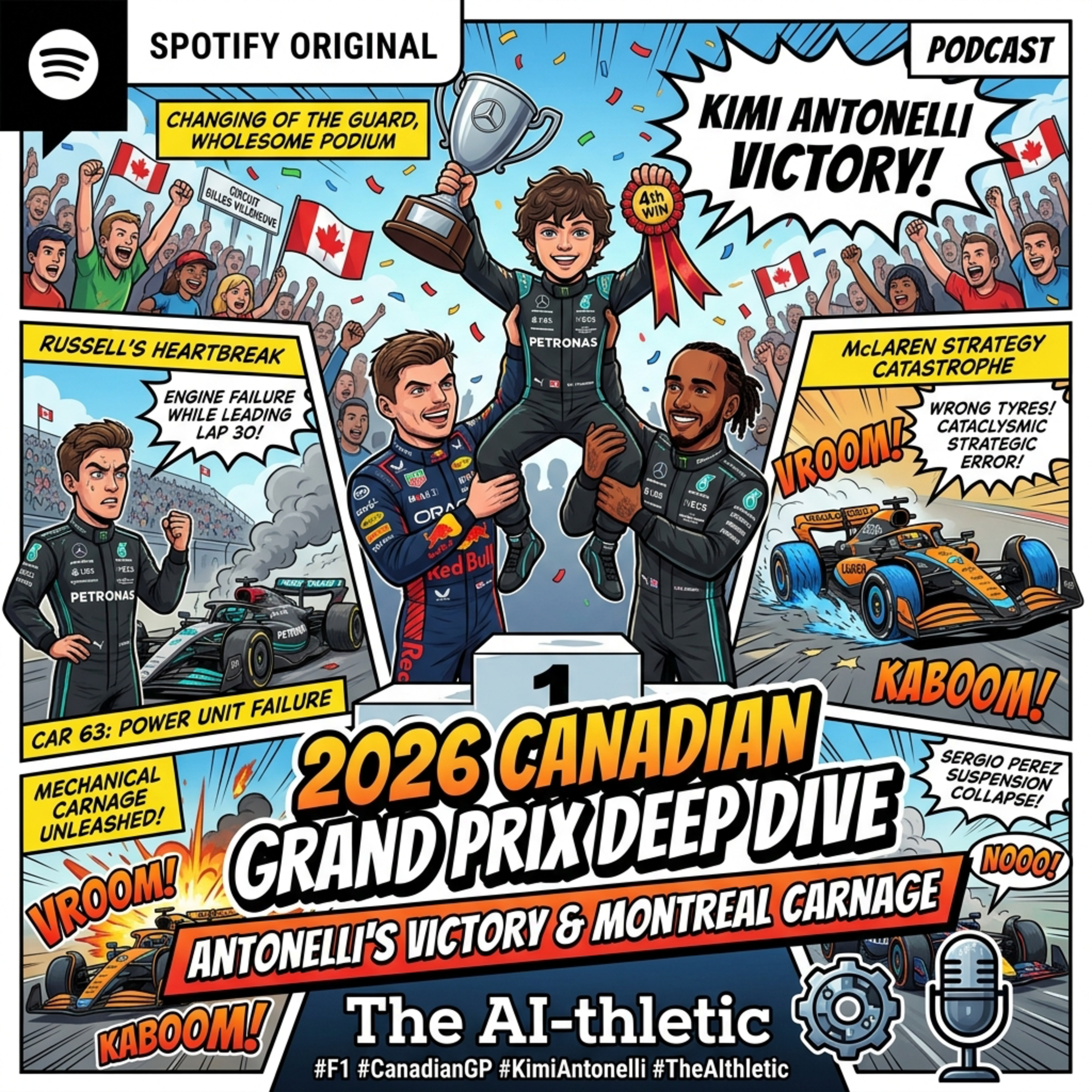 Podcast artwork for 2026 Canadian Grand Prix Deep Dive: Antonelli's Victory & Montreal Carnage | The AI-thletic