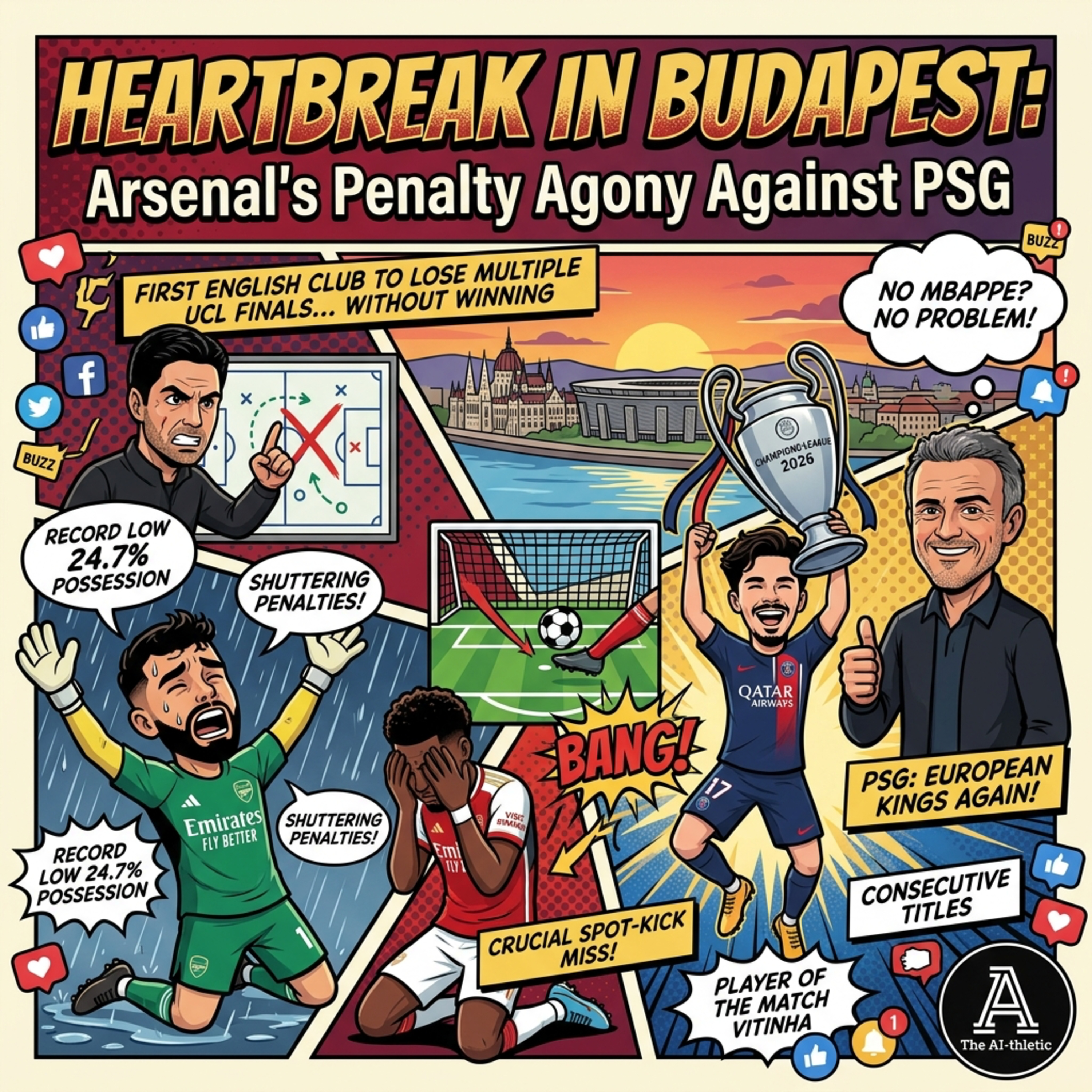 Podcast artwork for Heartbreak in Budapest: Arsenal's Penalty Shootout Agony Against PSG | Deep Dive: The AI-thletic