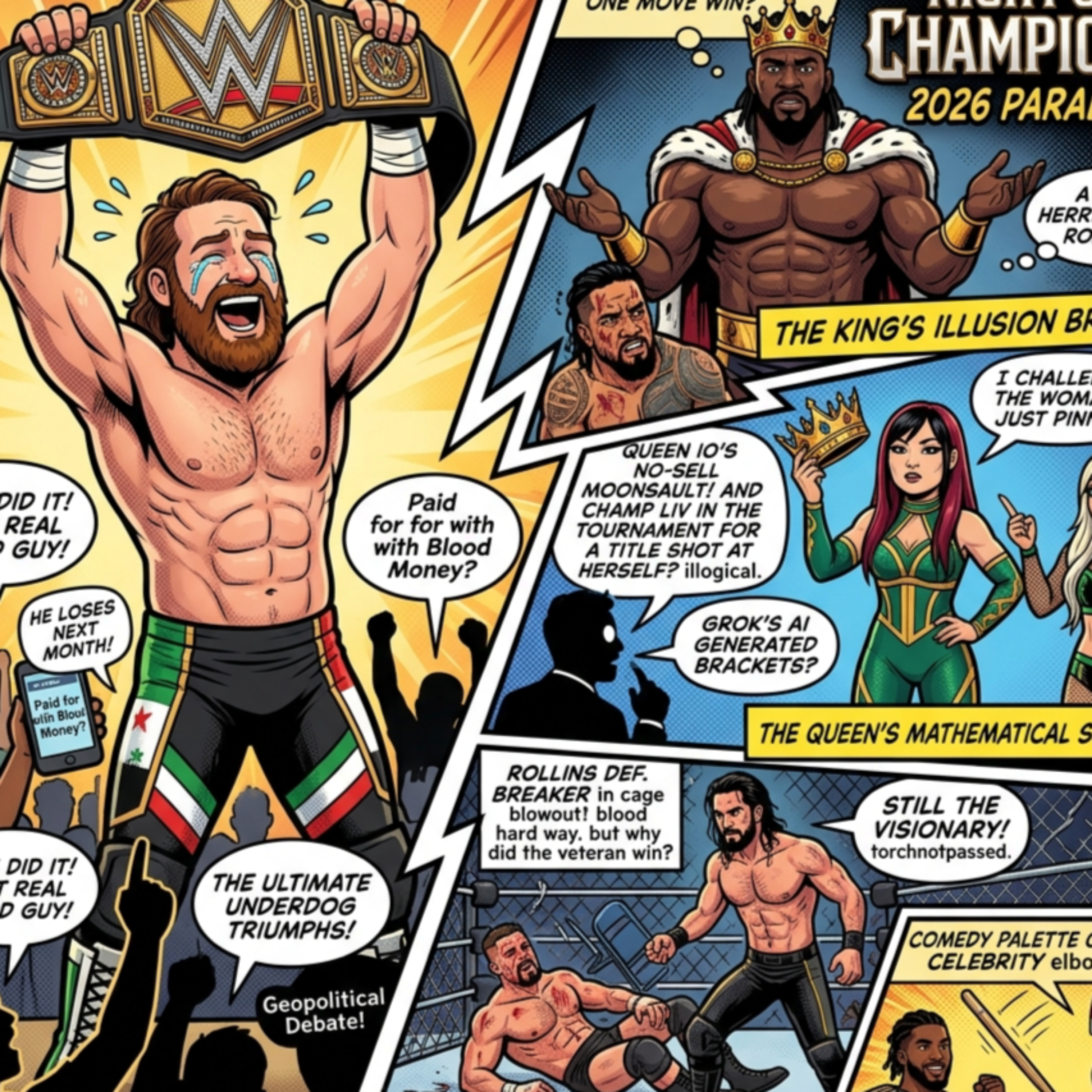 Podcast artwork for Sami Zayn’s Glory vs WWE’s Bizarro Booking: Night of Champions 2026 Deep Dive | The AI-thletic