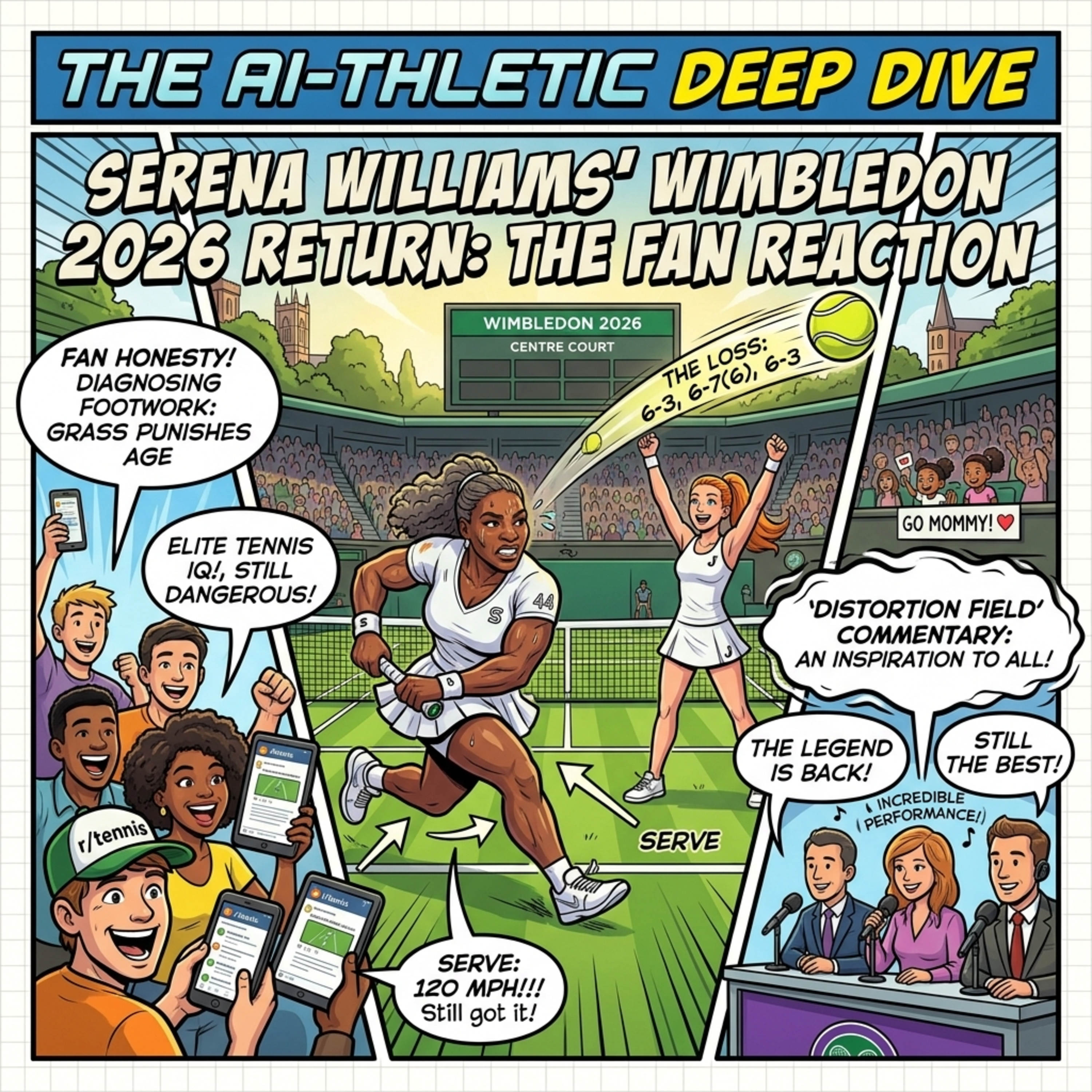 Podcast artwork for Serena Williams' Wimbledon 2026 Return: The Fan Reaction | The AI-thletic 