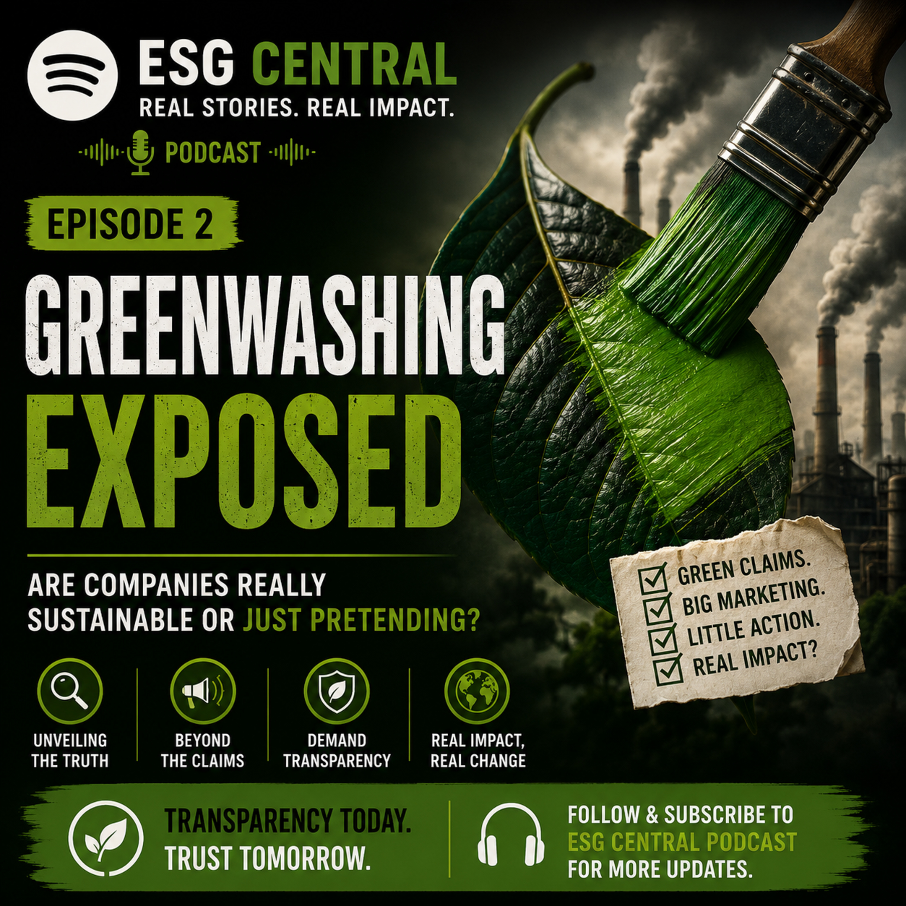 GREENWASHING EXPOSED: ARE COMPANIES REALLY SUSTAINABLE OR JUST PRETENDING? episode artwork