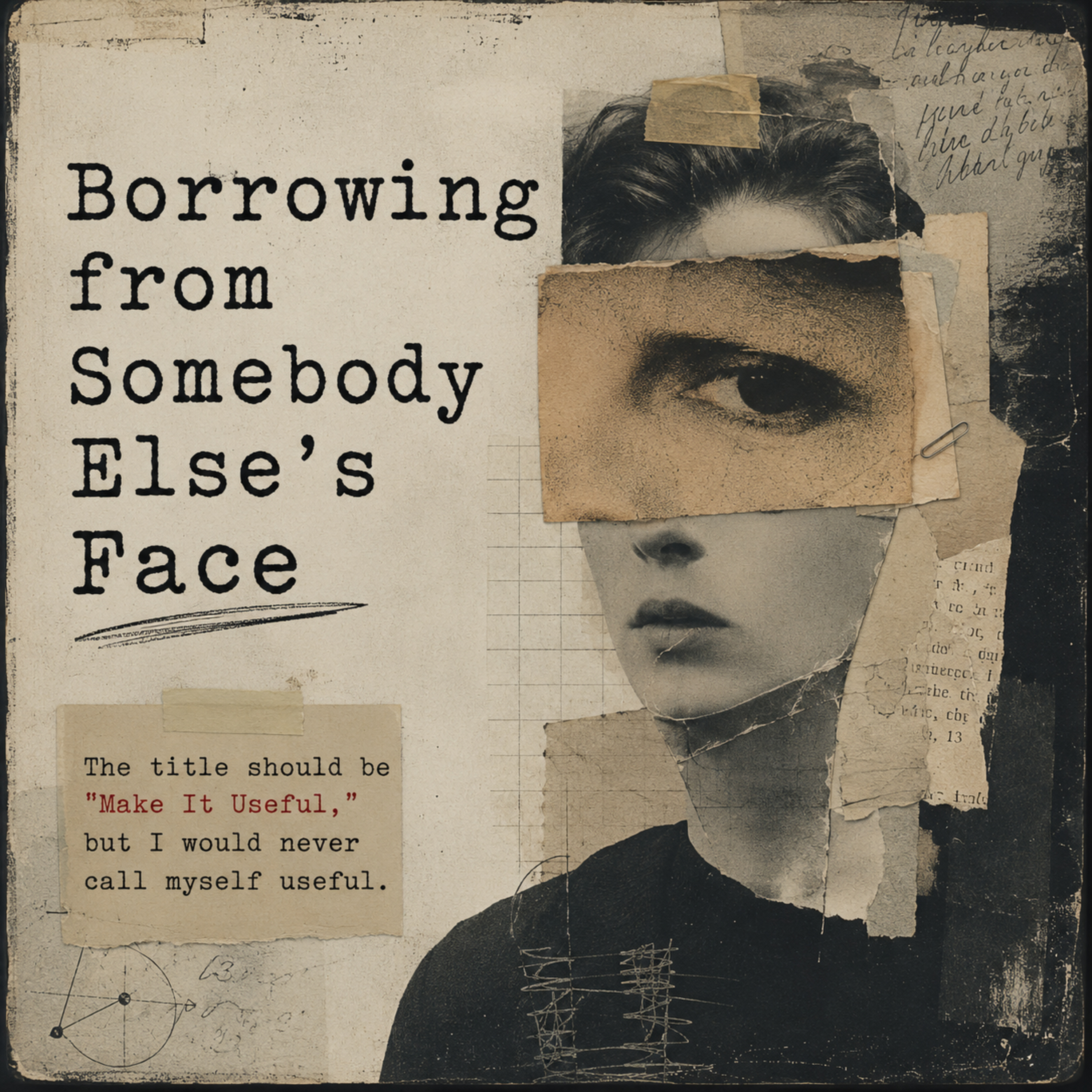 E3: Borrowing from Somebody Else’s Face; S9: The title should be "Make It Useful," but I would never call myself useful.  episode artwork