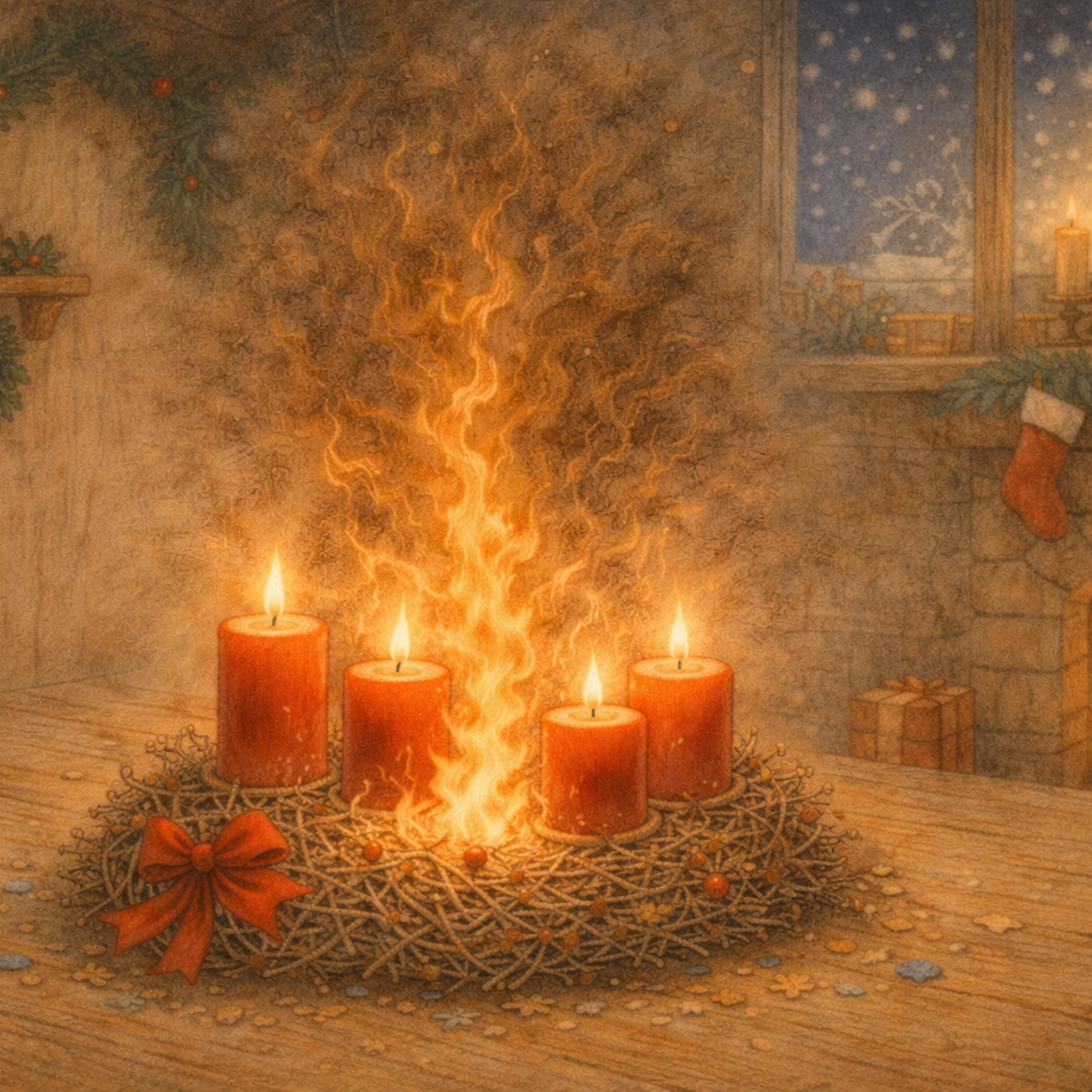 21) De Adventskranz brennt!