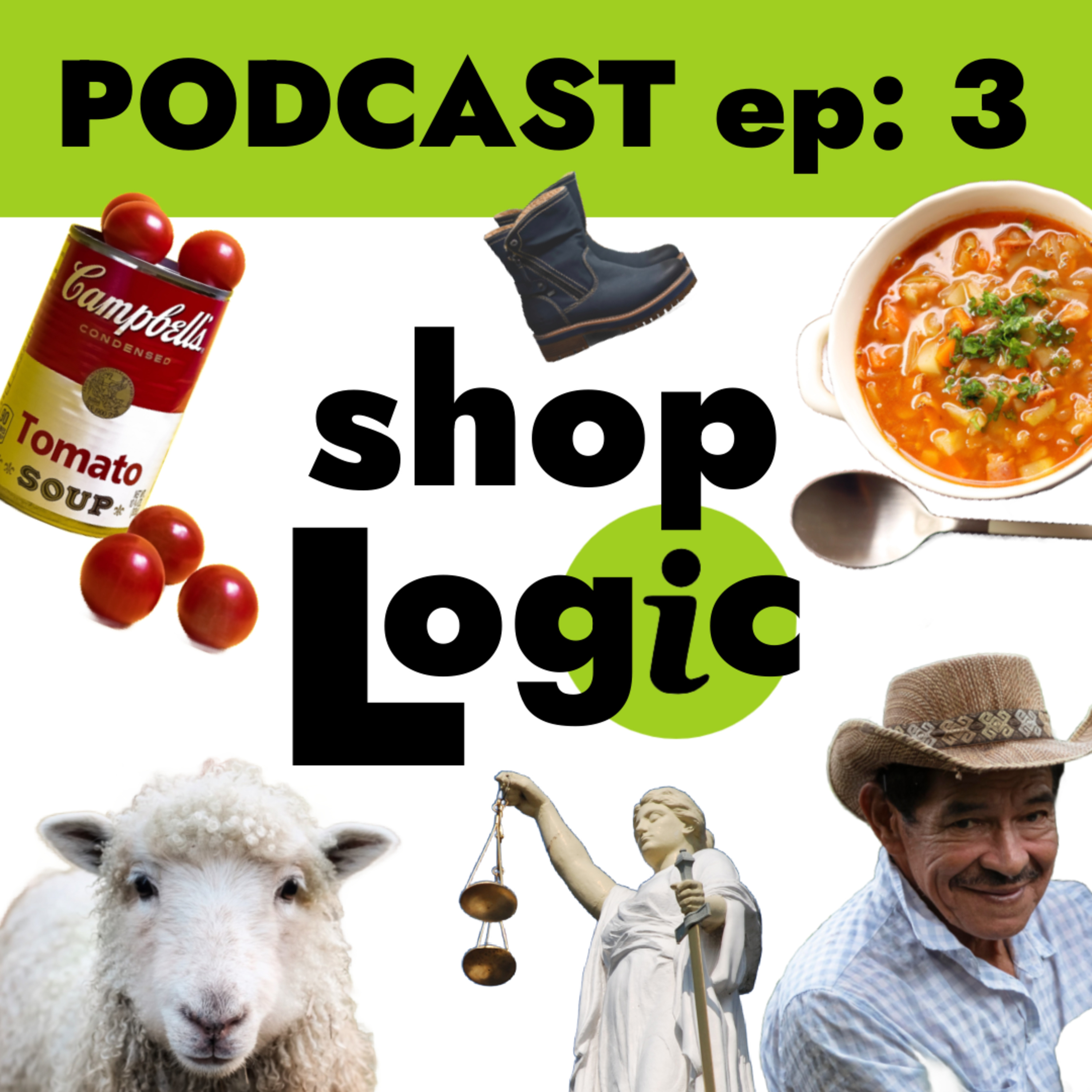 EPISODE 3: SOUP SEASON, CANNED FOODS: HEALTHY OR NOT?, BRAND ANALYSIS, GREENWASHING TECHNIQUES, ANIMAL TESTING: POSITIVE NEWS, SHOE PRODUCTION, FEATURING THE UGGS BRAND, DECEMBER IS HUMAN RIGHTS MONTH episode artwork