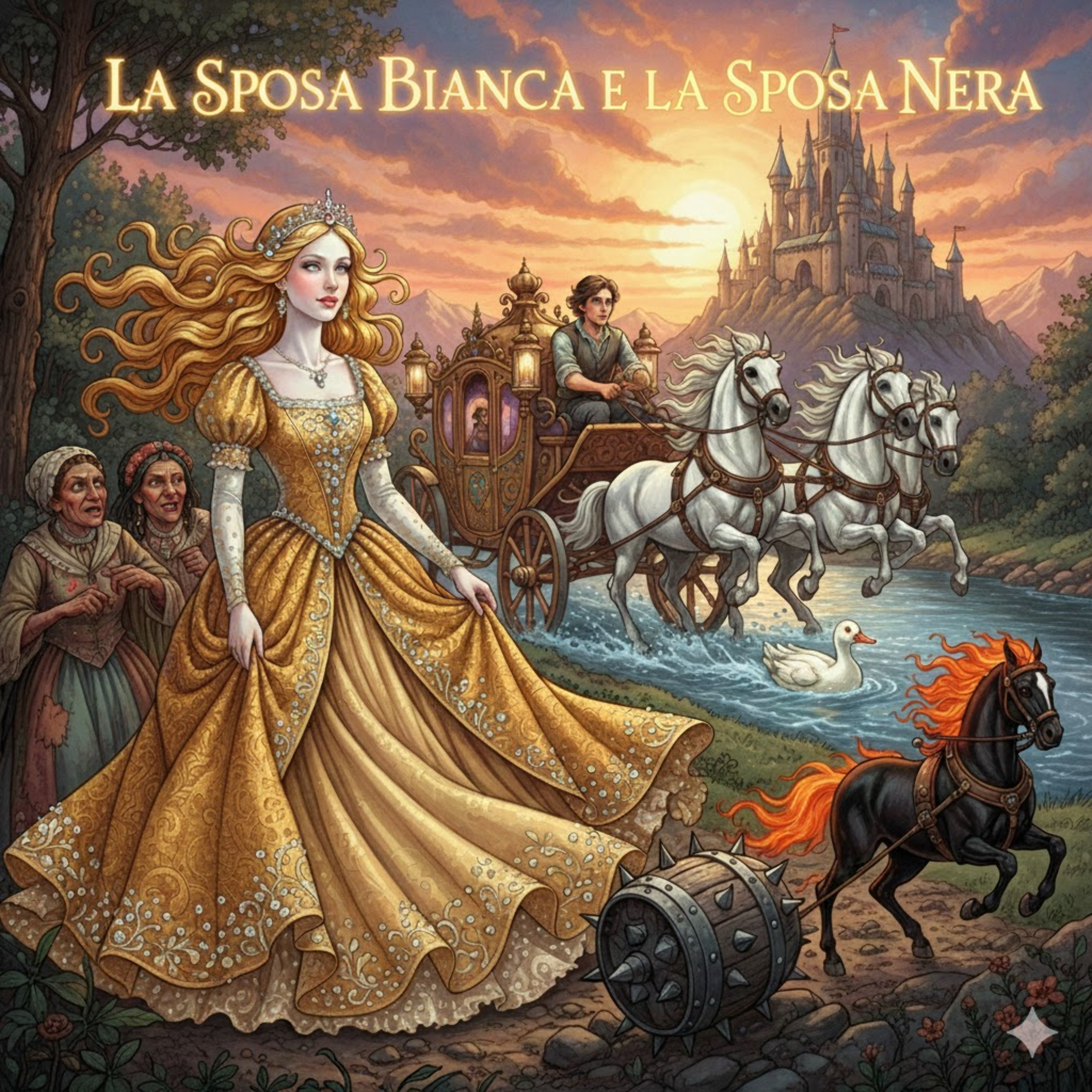 La Sposa Bianca e la Sposa Nera | I Fratelli Grimm | Audiolibro Completo