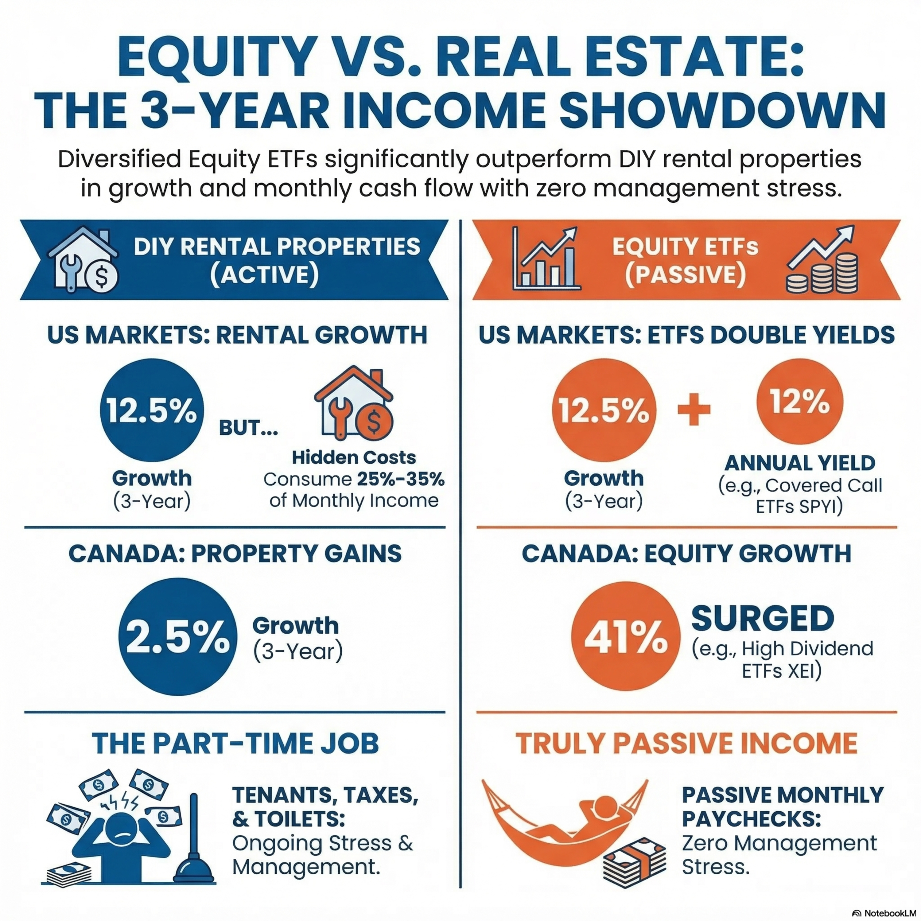 The Equity vs Real Estate Showdown: Truly Passive Income vs Part-Time Job | High-Yield ETFs #HDIV #SPYI vs Property Rental For Monthly Paycheck episode artwork