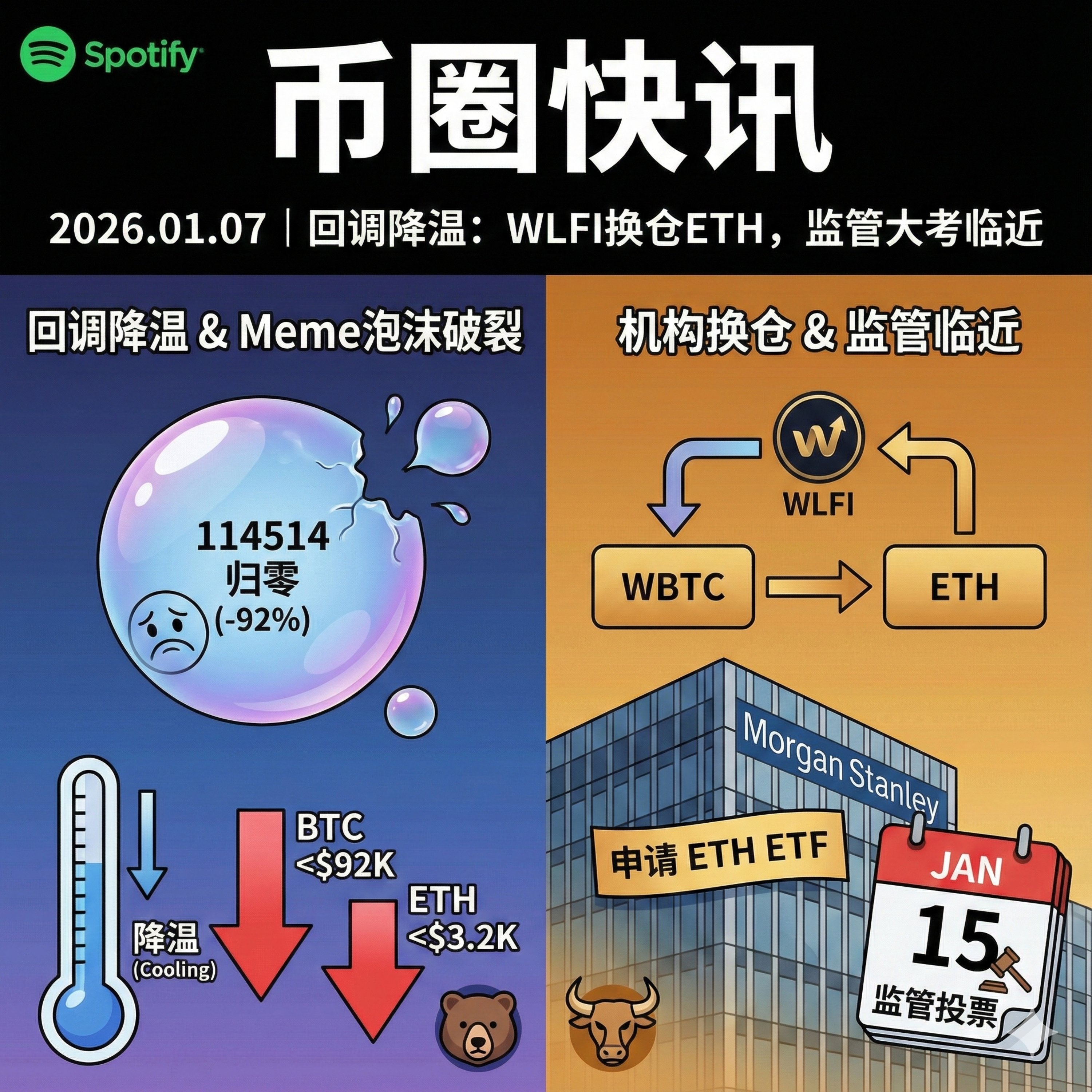 WLFI清仓大饼豪赌以太坊，参议院敲定“1.15”关键投票，MSTR逃过MSCI“除名”危机 episode artwork
