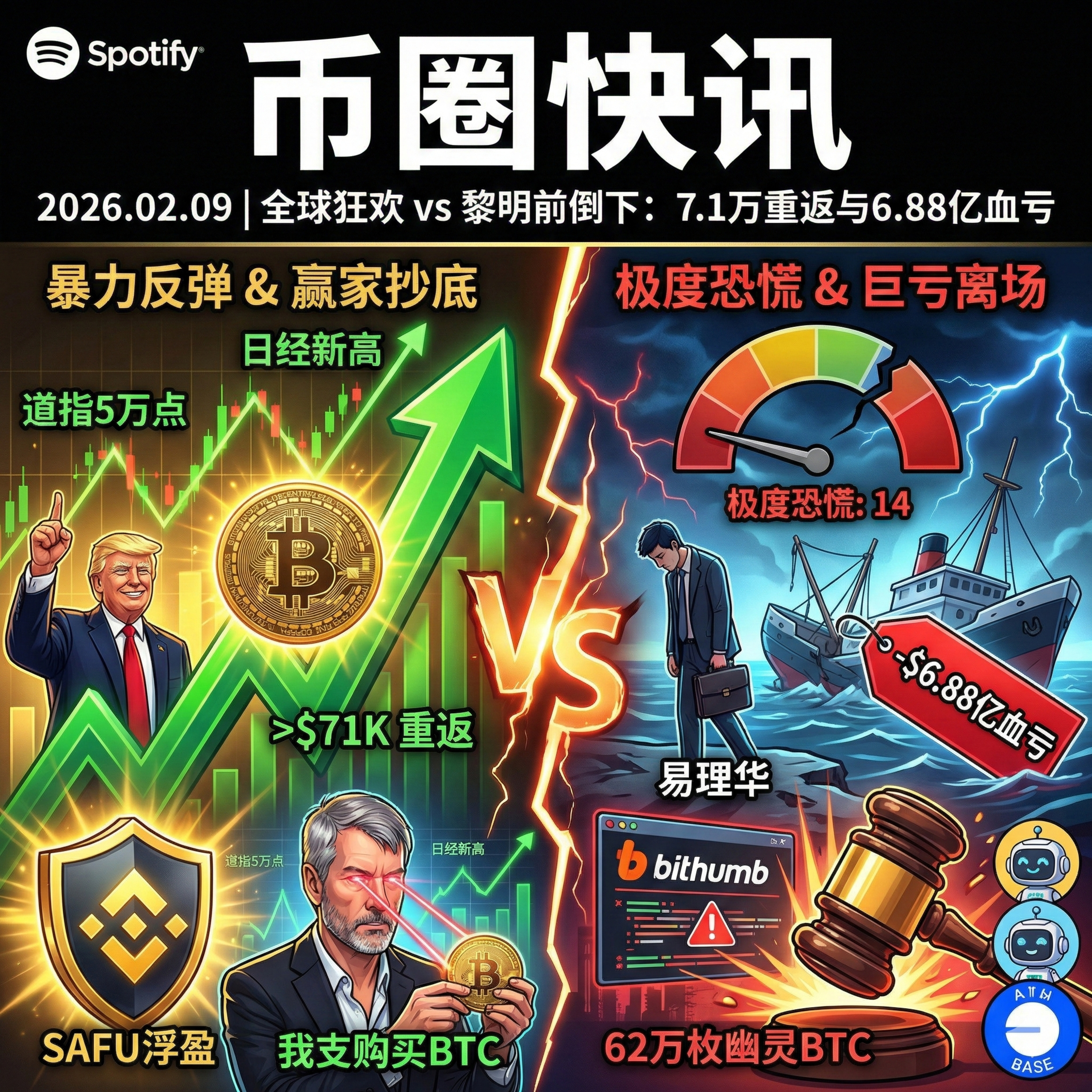 BTC暴力反弹破7.1万！易理华清仓巨亏6.8亿，Bithumb“幽灵比特币”引监管风暴，Arthur Hayes约赌HYPE episode artwork