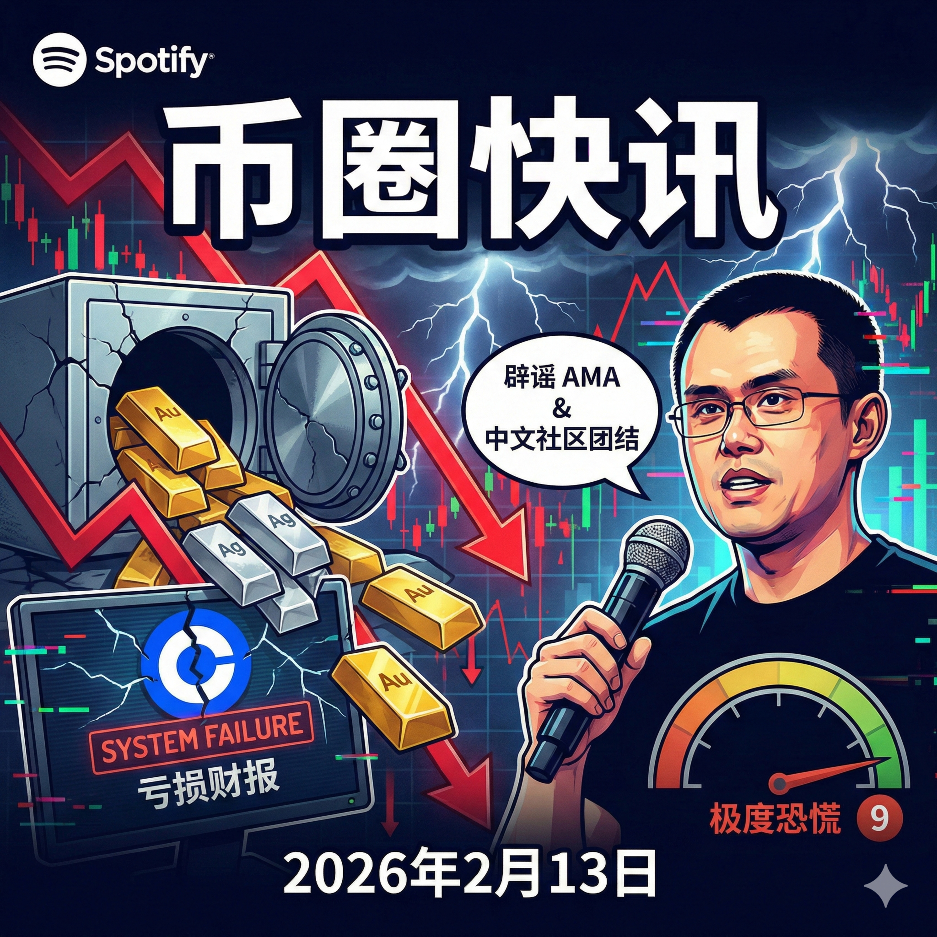 金银闪崩BTC险守6.5万！Coinbase巨亏宕机，CZ辟谣“做空用户”，渣打看空至5万 episode artwork