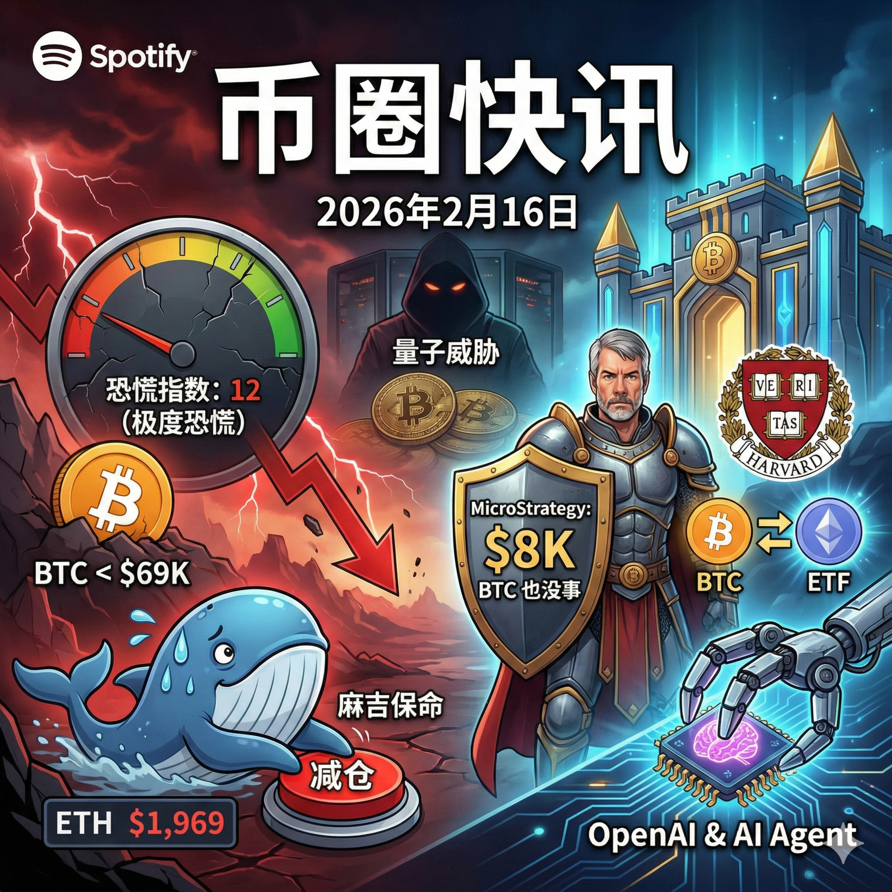 哈佛建仓以太坊 ETF！Strategy 无惧 8000 刀清算线，麻吉大哥 2000 刀生死保卫战，OpenAI 引爆 AI 智能体