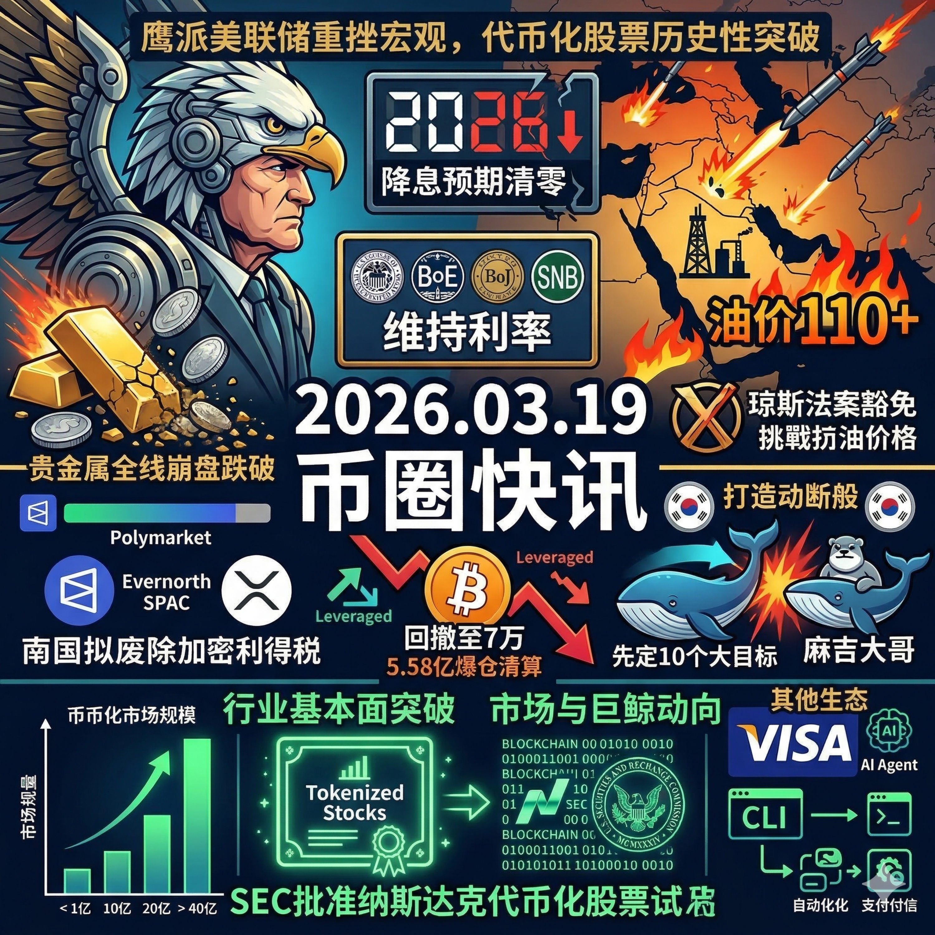 美联储放鹰降息预期清零，金银史诗级崩盘！BTC回落7万爆仓惨烈，SEC批准纳斯达克交易代币化股票，Visa推出AI代理自动化支付 episode artwork