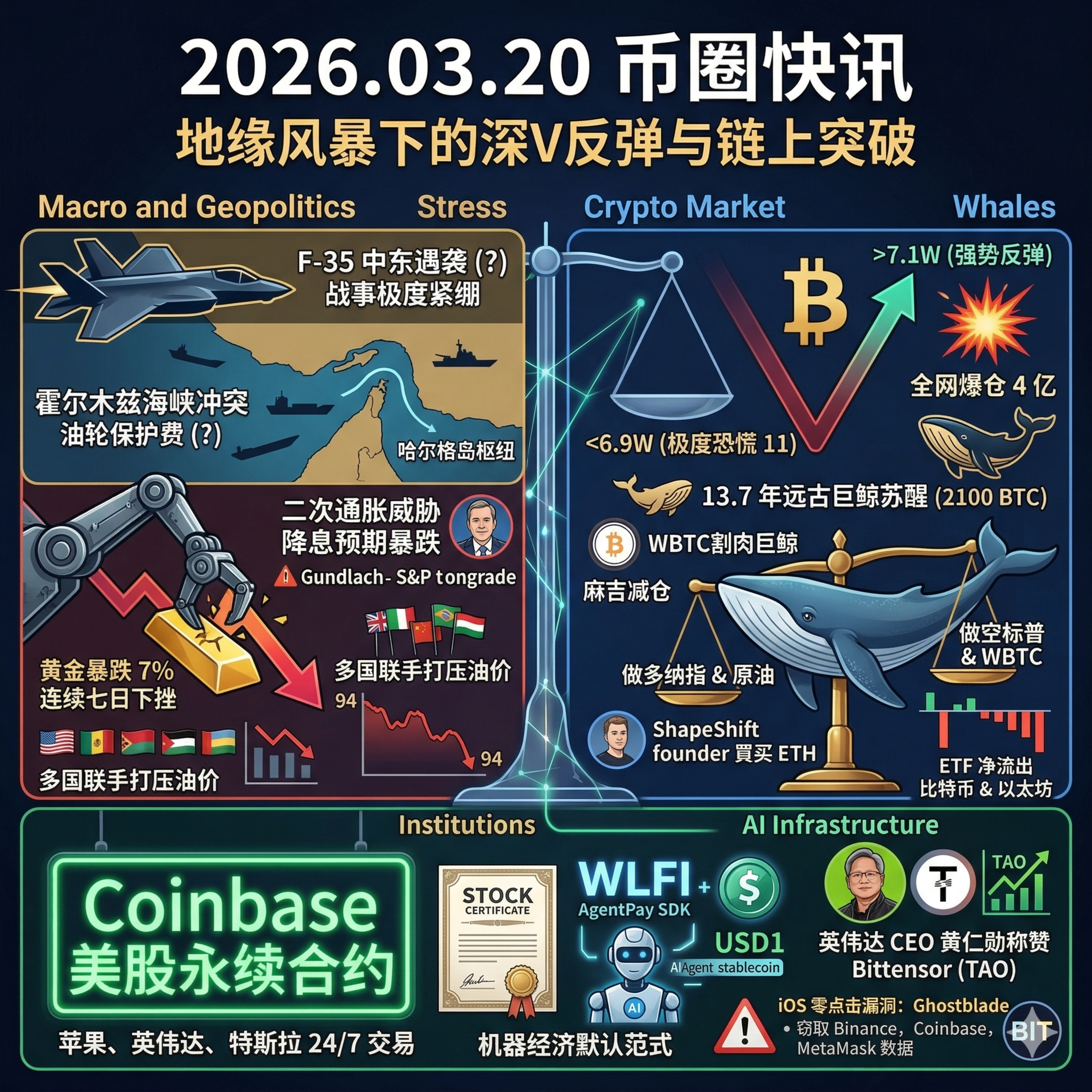 美F-35疑似遇袭！BTC探底深V反弹破7.1万，Coinbase重磅上线美股永续合约，黄仁勋盛赞TAO，WLFI打通AI智能体支付基建 episode artwork