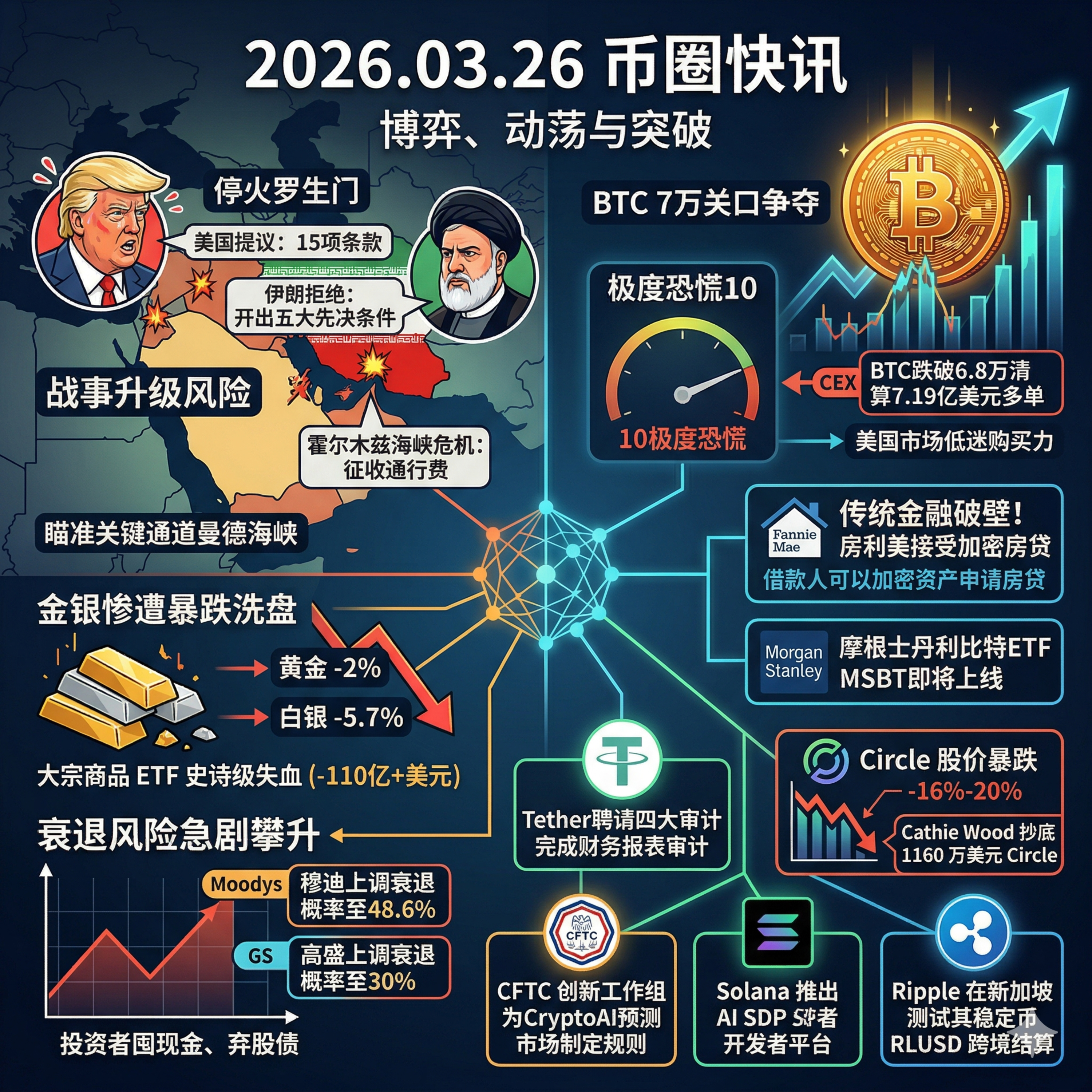 伊朗怒拒“假停火”开五大条件！避险资金逃亡金银惨遭暴跌洗盘，房利美破天荒接受加密抵押贷款，“麻吉大哥”狂亏超3000万仍死扛，Polymarket告别零手续费时代 episode artwork