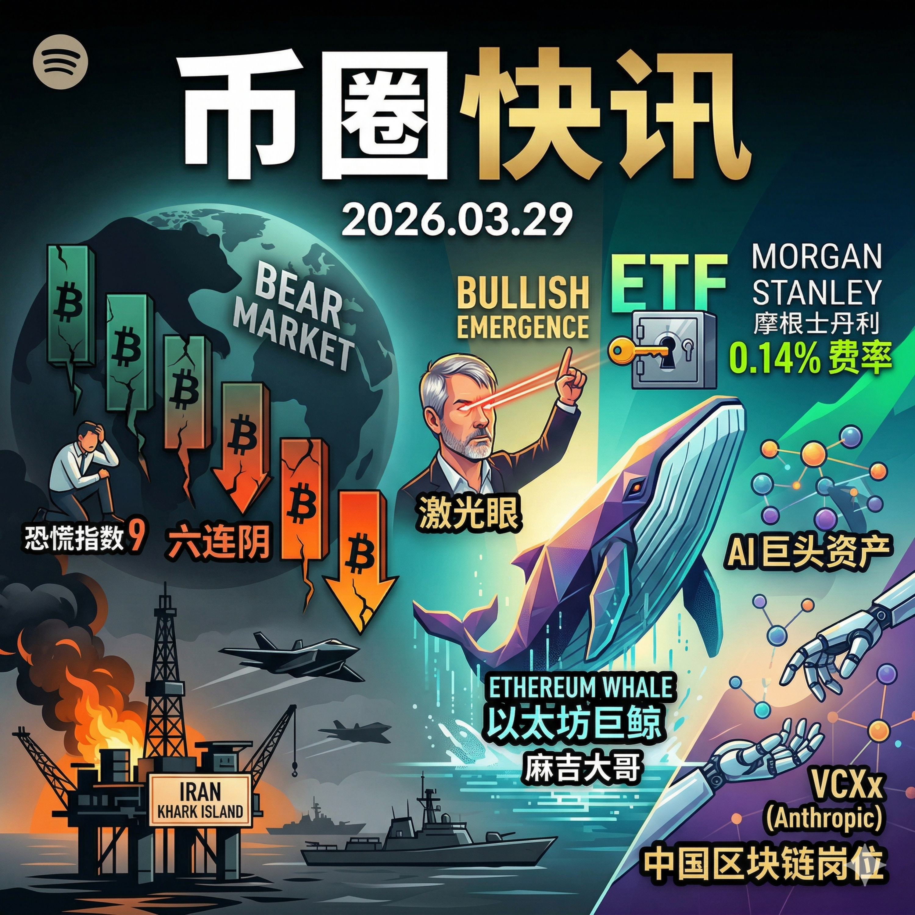 美军“地面斩首”计划曝光！加密恐慌指数跌至冰点9，摩根士丹利打响比特币ETF价格战，“麻吉大哥”超1500万多单死战到底，Anthropic影子股即将上链 episode artwork