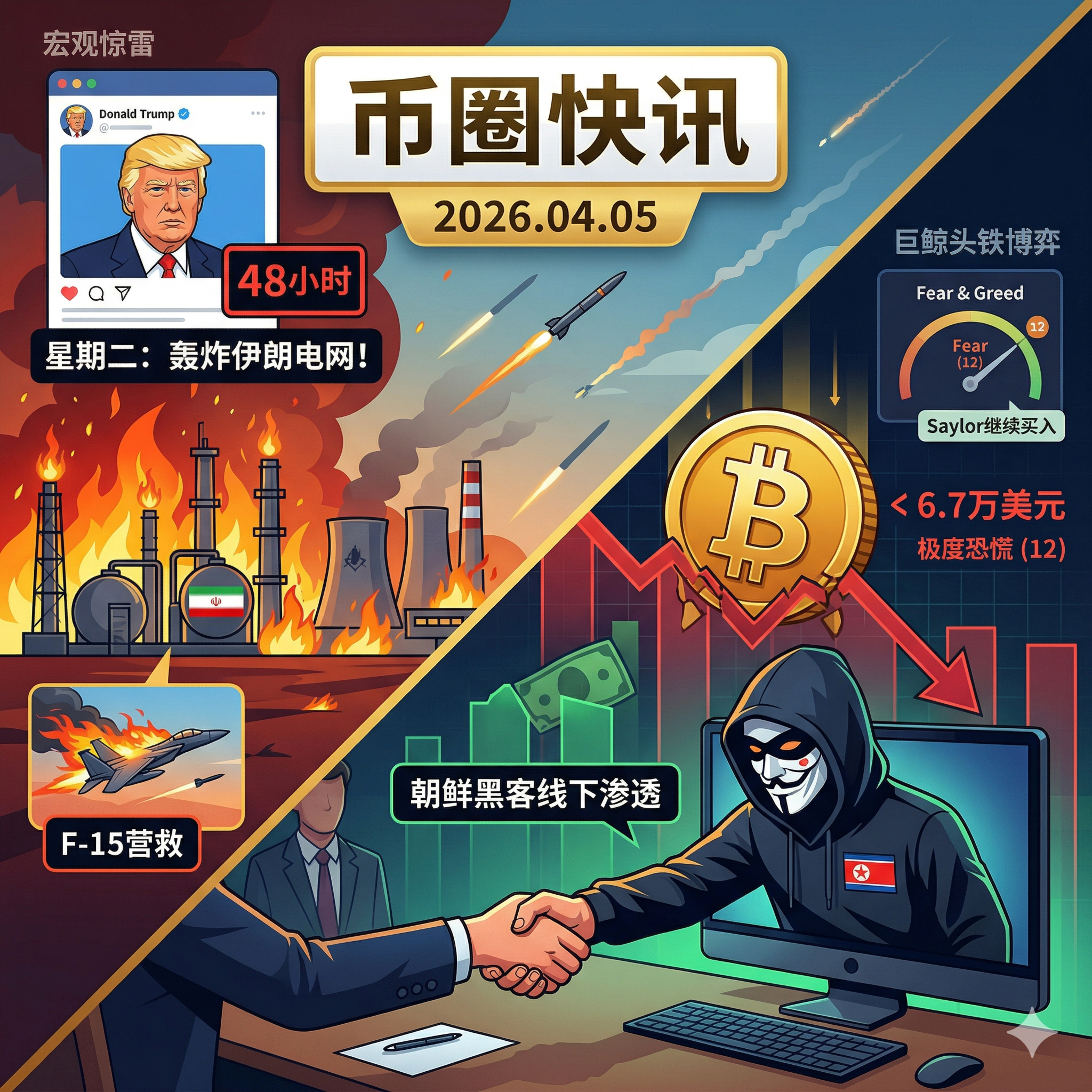 特朗普预告周二轰炸伊朗电网！战事失控通胀飙升，BTC恐慌洗盘酝酿见底信号，Saylor预告继续买入，“麻吉”逆势加仓，Drift大案惊现朝鲜黑客线下渗透 episode artwork