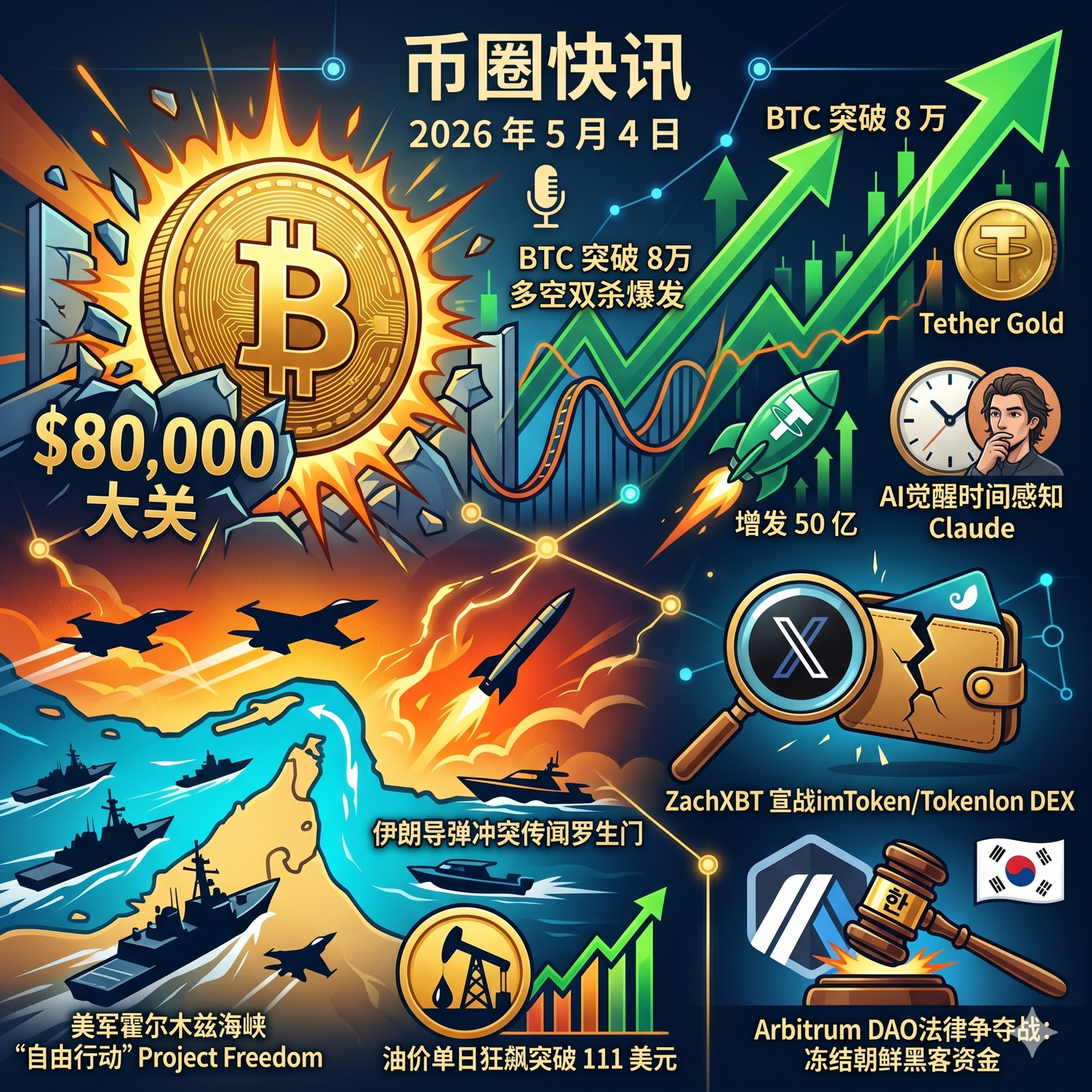 美军击沉伊朗快艇海峡护航！BTC强势突破8.1万ETF狂吸5亿，Coinbase裁员14%转型AI原生，a16z携22亿重返战场，Circle大涨20% episode artwork