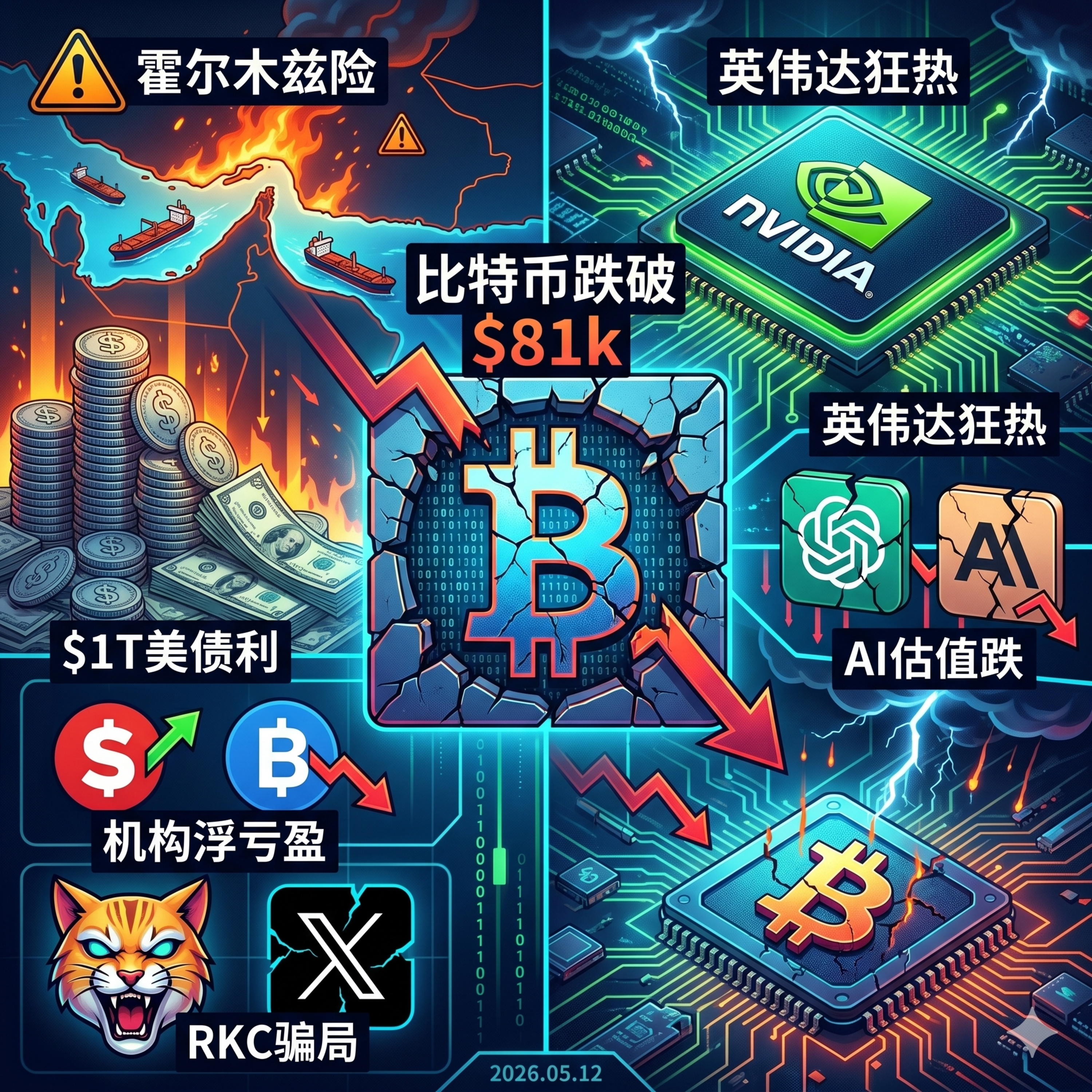 美伊和谈“奄奄一息”原油面临巨震！BTC跌破8.1万现杠杆抛压预警，英伟达市值超整个美股医疗板块，微策略浮盈45亿，Roaring Kitty账号被盗带崩千万Meme episode artwork