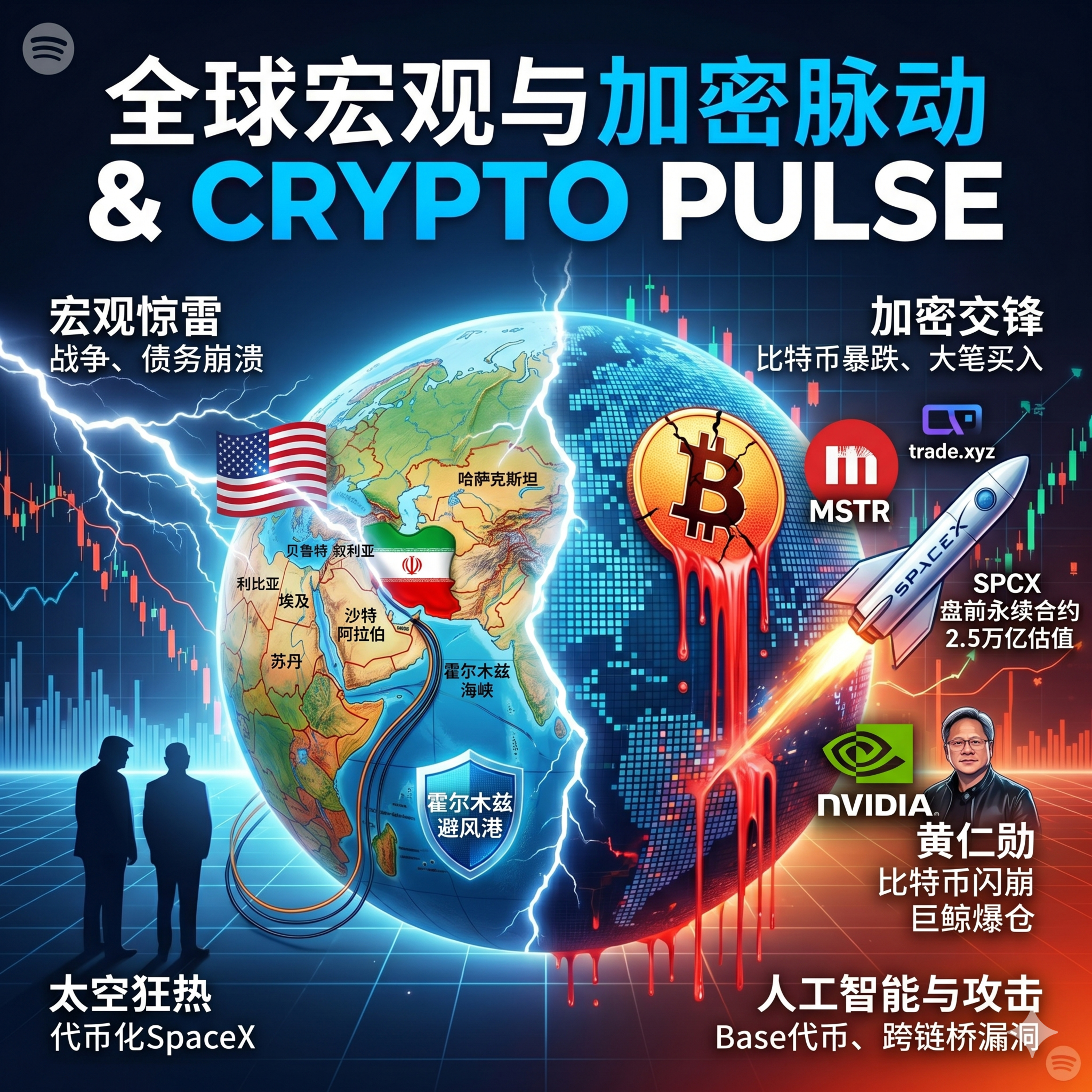美国豁免伊朗制裁原油回落！BTC闪崩爆仓5亿，微策略再砸20亿狂买大饼，巨鲸逆势抄底超3亿美元，SpaceX链上估值破2.4万亿，高盛清仓SOL ETF episode artwork