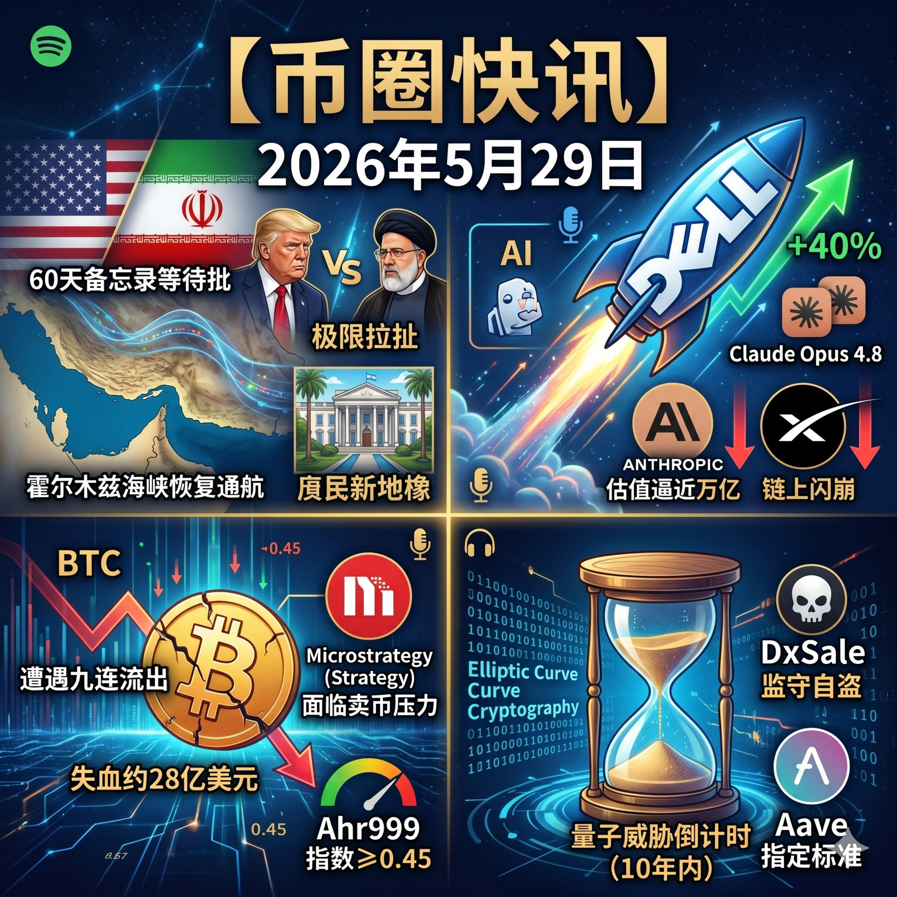 美伊60天备忘录待批！BTC遭遇ETF九连流出，微策略承压或将卖币，Anthropic估值逼近万亿，SpaceX链上闪崩血洗散户，戴尔财报炸裂狂飙40% episode artwork