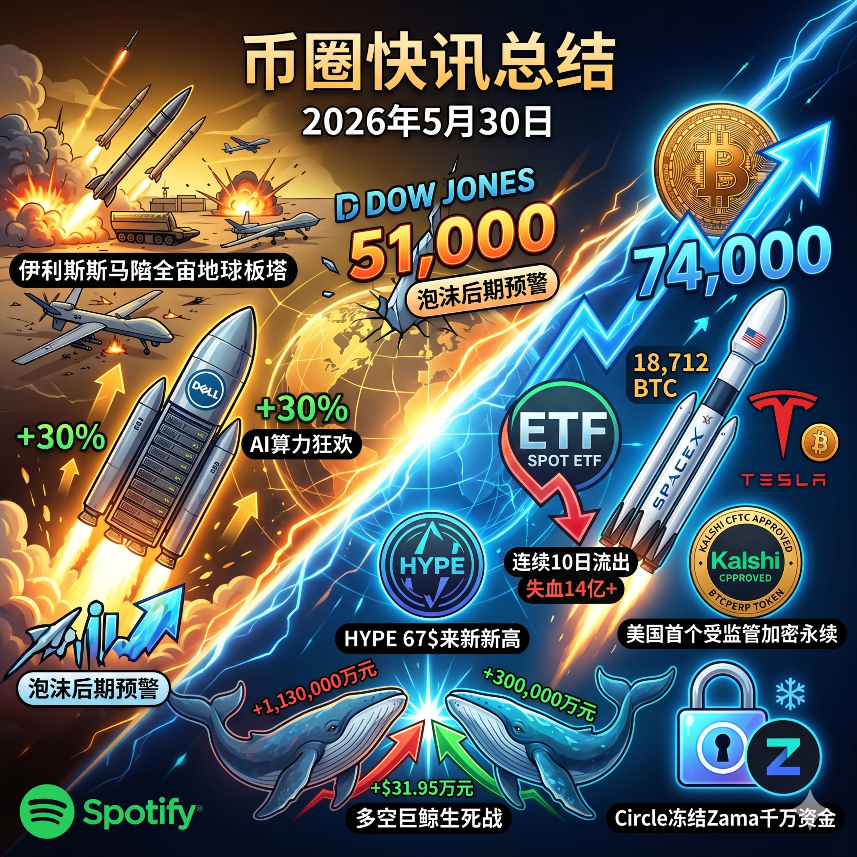 伊朗导弹夜袭美军基地！道指破五万一美股狂飙，BTC突破7.4万但ETF惨遭十连流出，SpaceX庞大持仓曝光，HYPE再创新高多空巨鲸生死血战，CFTC破天荒批准美国永续合约 episode artwork