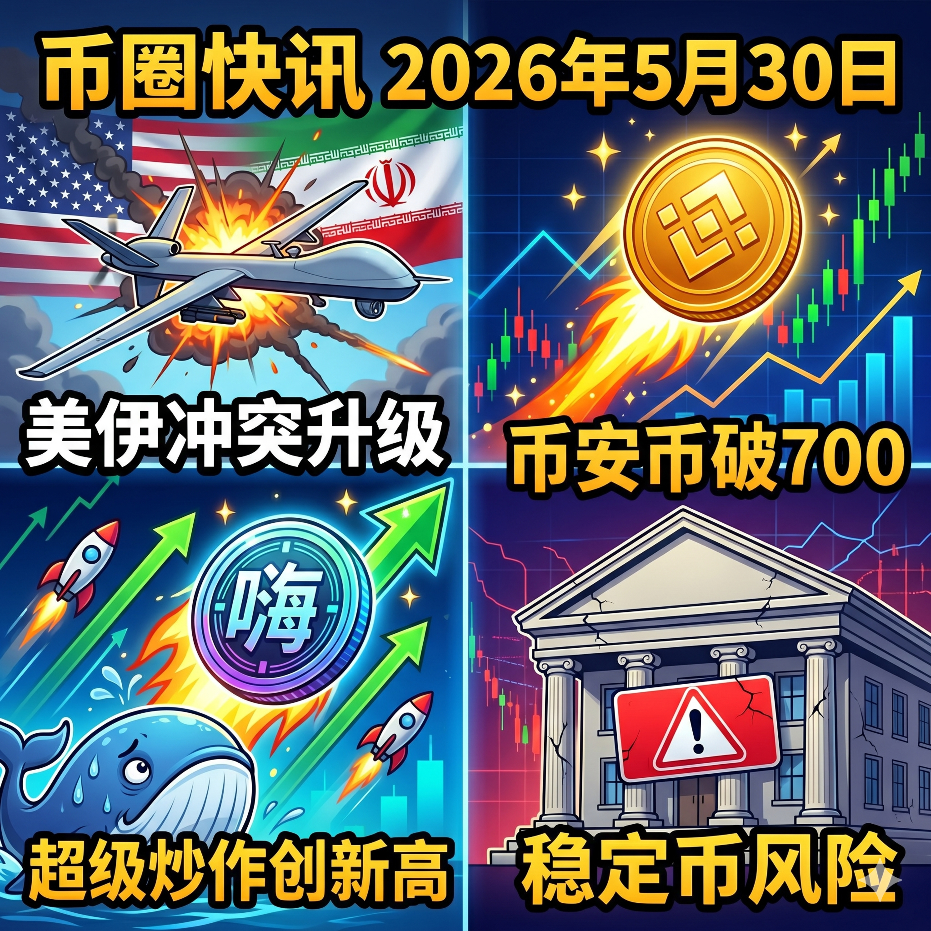 特朗普加码美伊协议美无人机遭击落！币安疑推美股交易BNB破700，HYPE突破70美元空头巨鲸断臂止损，Polymarket惊现千万美元欧冠狂赌，摩根大通警告稳定币付息风险 episode artwork