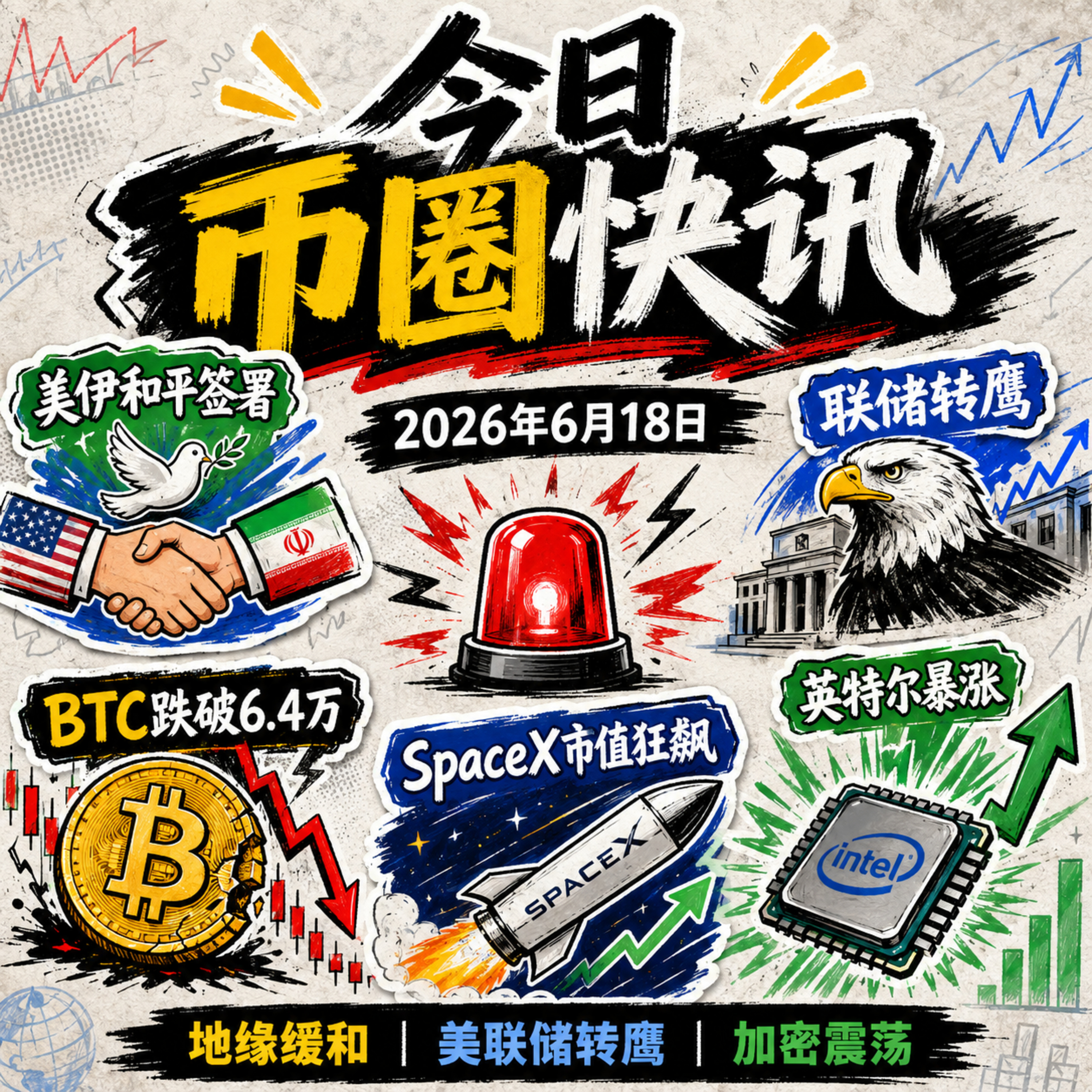 美伊协议正式签署！美联储“沃什首秀”放鹰重燃加息梦魇，BTC跌破6.4万麻吉惨遭强平，SpaceX市值两倍于比特币，特朗普喊单英特尔大赚六倍，微策略脱锚引发抛售担忧 episode artwork