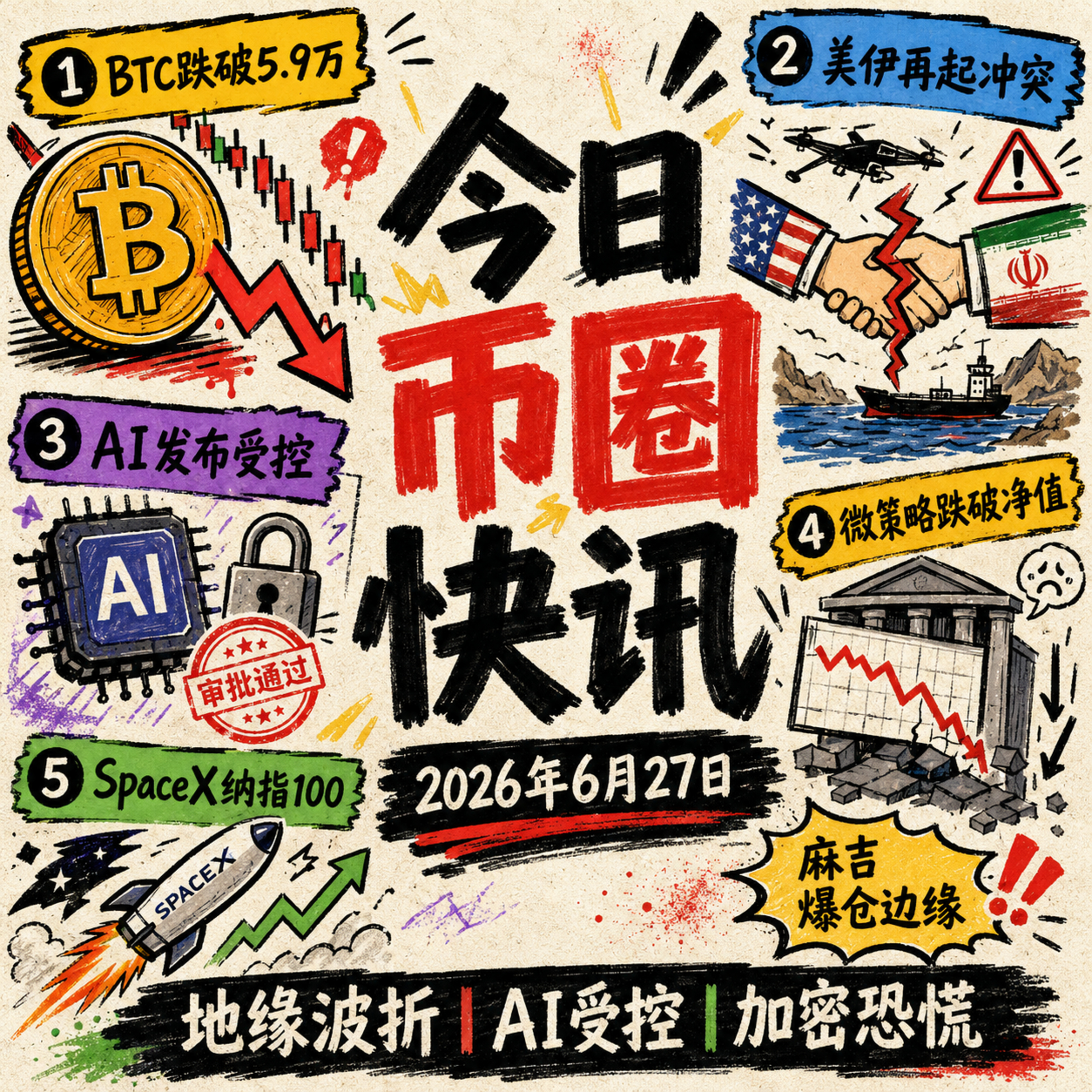美伊再起冲突战火未熄！美政府“收编”AI大模型发布，BTC跌破5.9万微策略跌破净值，麻吉卖“无聊猿”补仓命悬一线，SpaceX将入纳斯达克100，苹果求购中国芯片 episode artwork