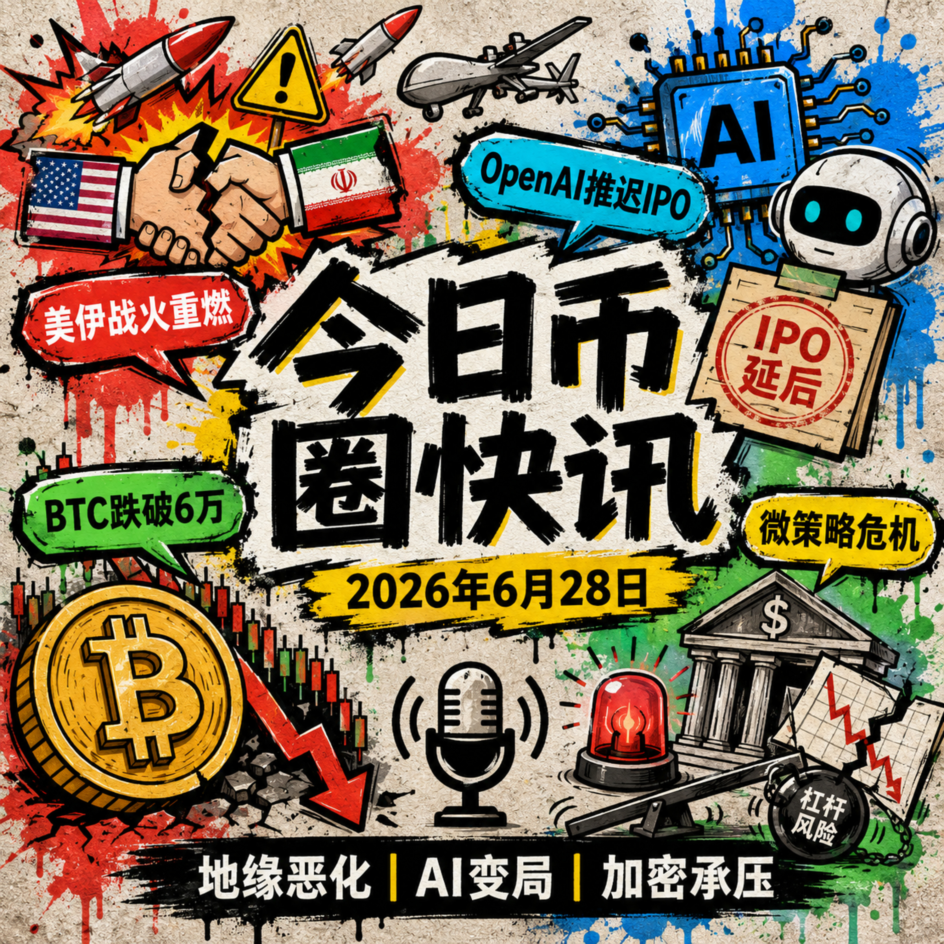 美伊战火重燃互炸基地！黄金白银暴跌避险资金出逃，麻吉卖“无聊猿”仍遭强平，微策略面临30亿砸盘警告，OpenAI推迟IPO，Coinbase转投国产开源模型省钱 episode artwork