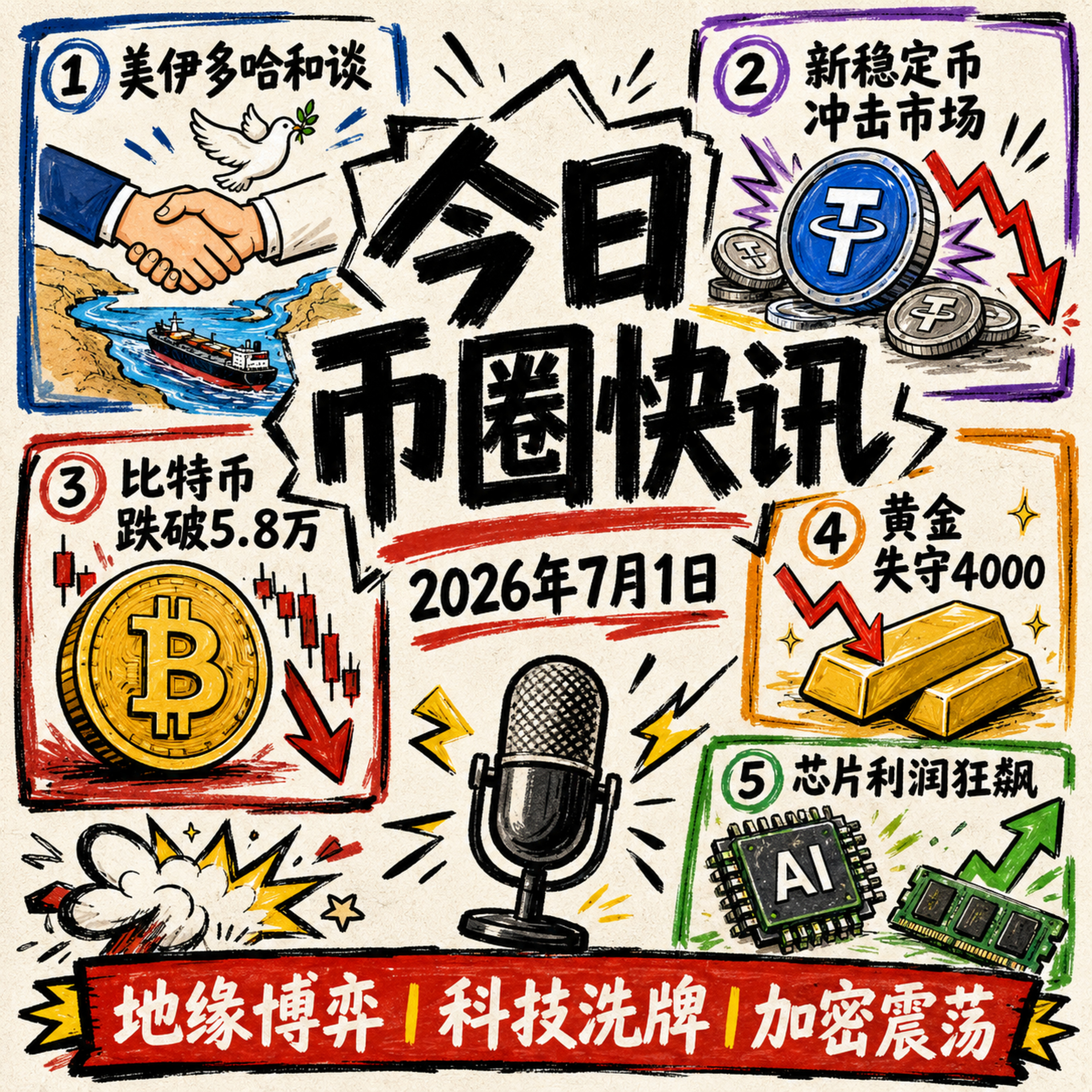 140家巨头联发OUSD暴击Circle！BTC跌破5.8万，美伊多哈和谈现分歧，美光利润或超苹果，特朗普靠加密狂赚14亿，Claude承认暗埋监控代码 episode artwork