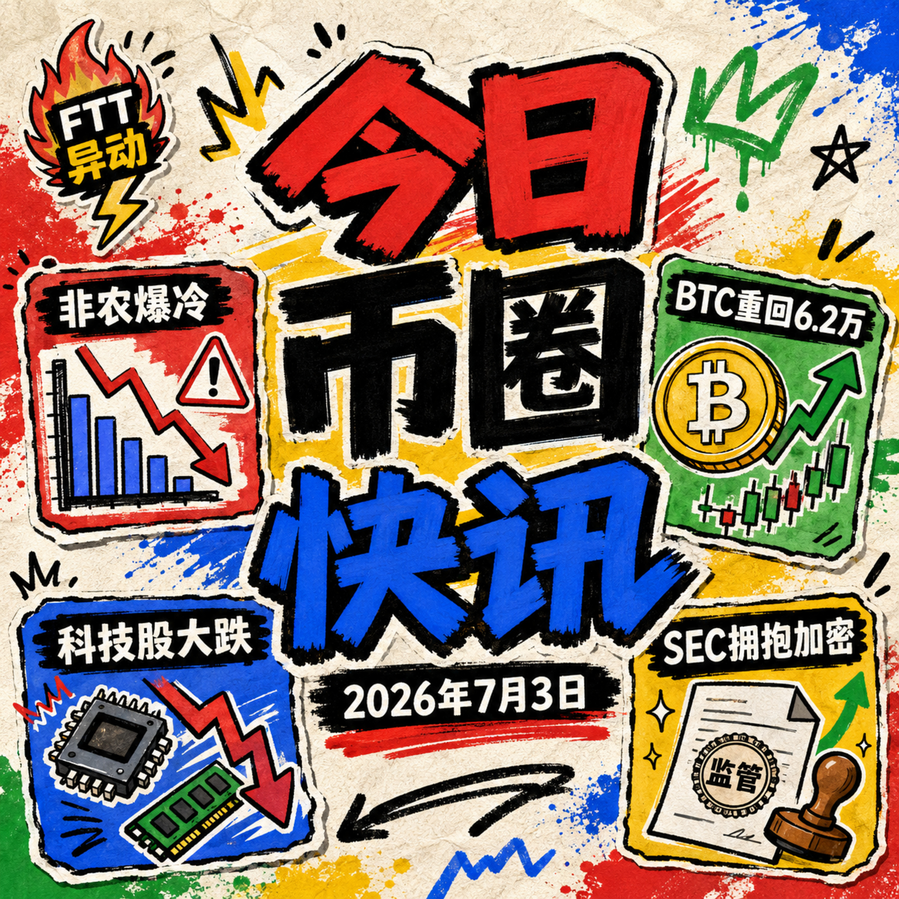 大空头精准狙击美光！非农爆冷推迟加息，BTC收复6.2万终结流出，建国250周年SBF特赦在望？SEC主席启动“加密之都”计划，韩国5万亿砸锅造AI episode artwork