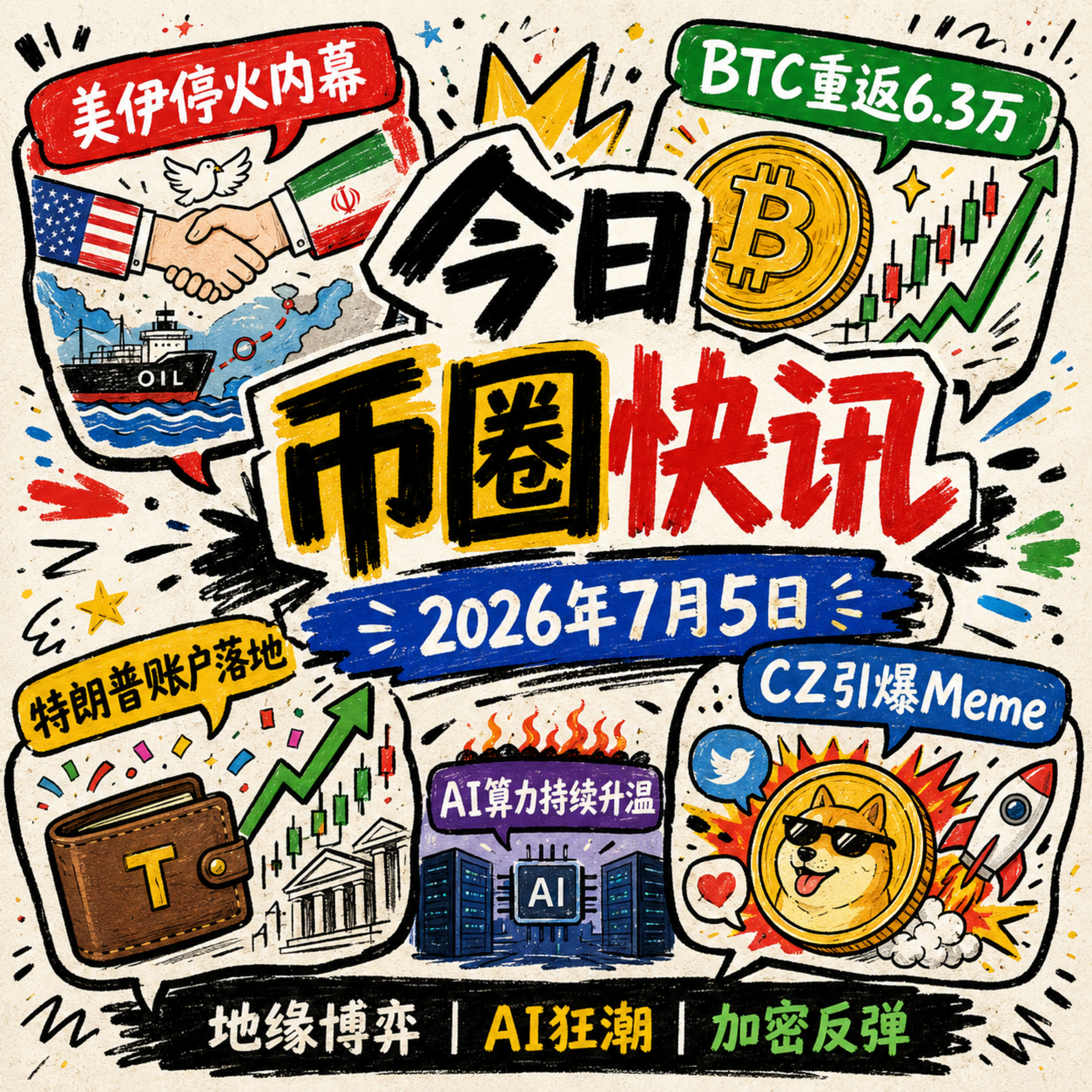 美伊停火内幕曝光！特朗普账户落地注水美股，BTC收复6.3万ETF却创最长流出，CZ一句谜语拉爆Meme币，科技巨头狂揽8500亿数据中心，美债飙升达39万亿 episode artwork