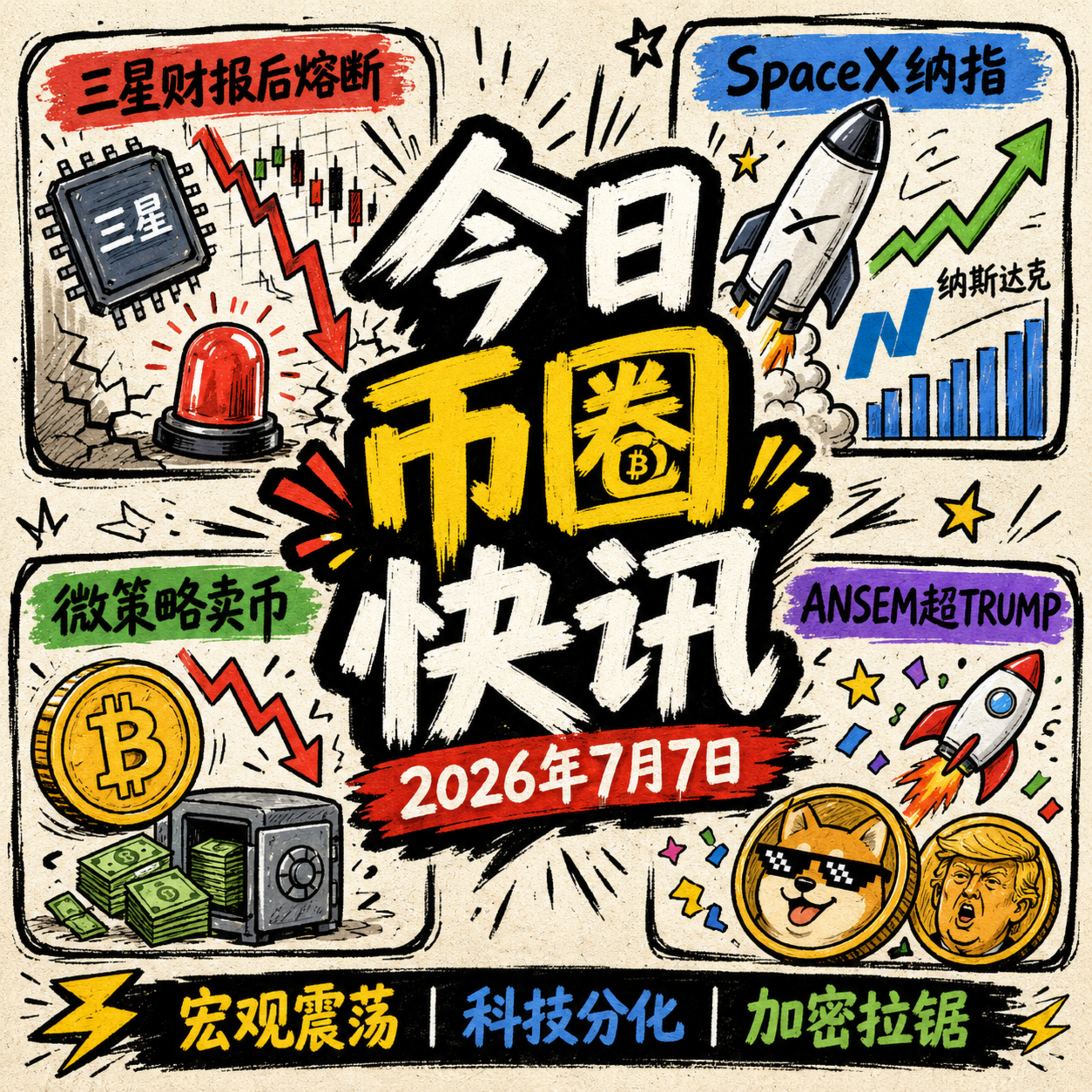 微策略打破神话抛售3588枚大饼！三星利润暴增18倍韩股反遭血洗熔断，SpaceX入纳指获华尔街力挺，亚马逊发250亿债券狂赌AI，Meme新王ANSEM市值反超TRUMP episode artwork